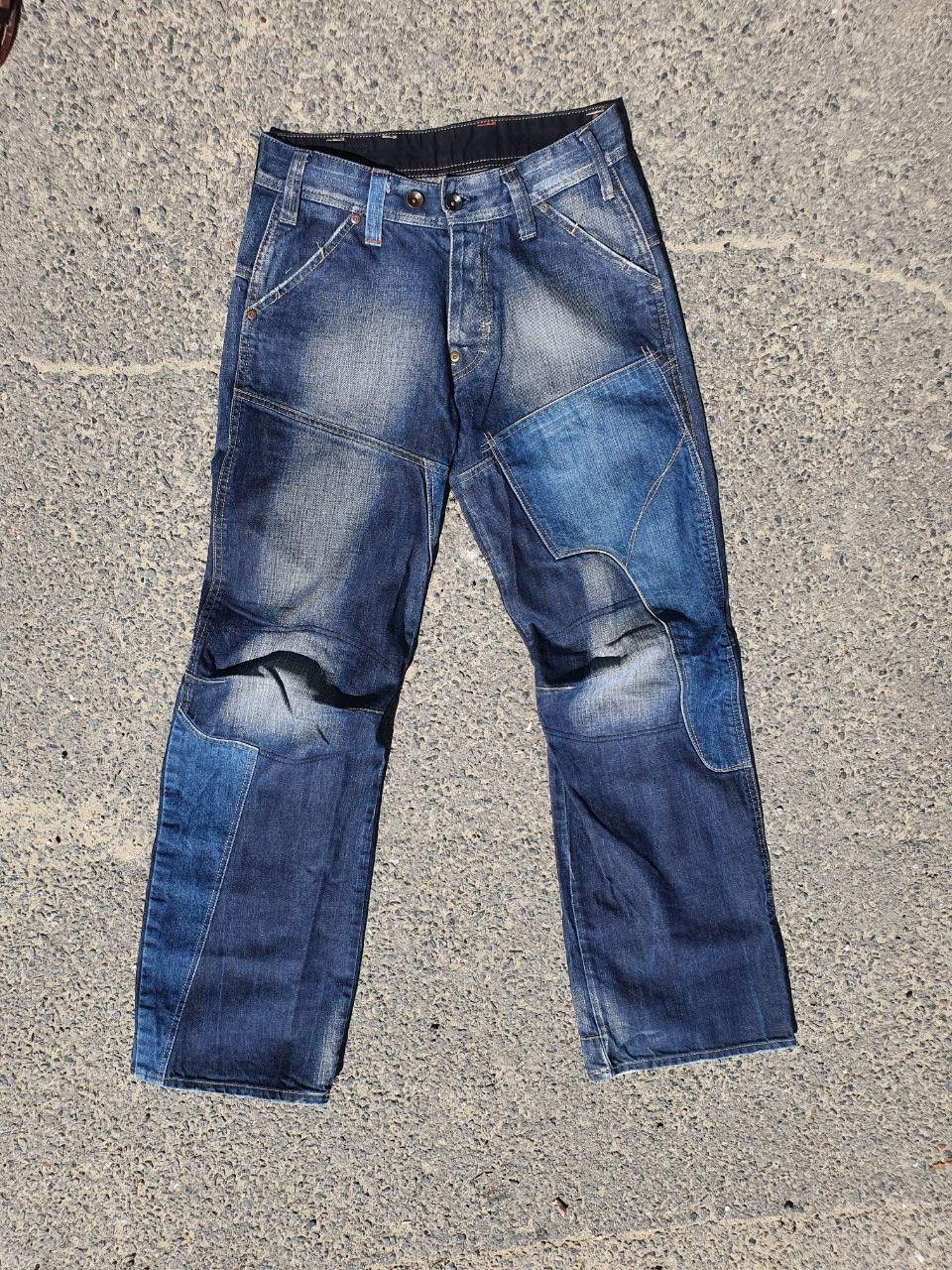 G-Star × Japanese Brand × Vintage Rare G Star Denim Patchwork Biker Knee Jeans Size US 31 - 3 Thumbnail