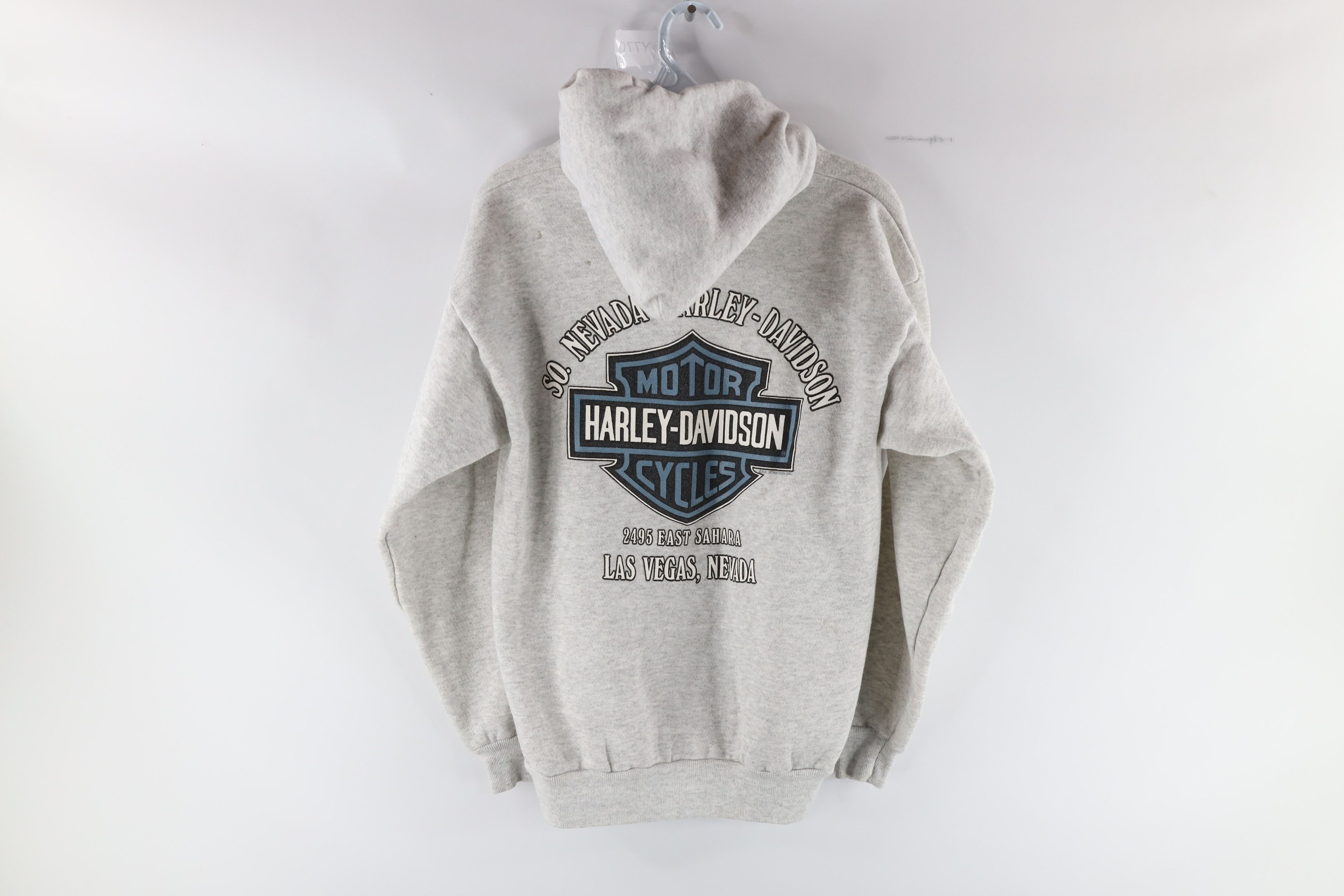 Harley Davidson × Vintage Vintage 90s Harley Davidson Hoodie Sweatshirt Heather Gray Size US M / EU 48-50 / 2 - 8 Thumbnail