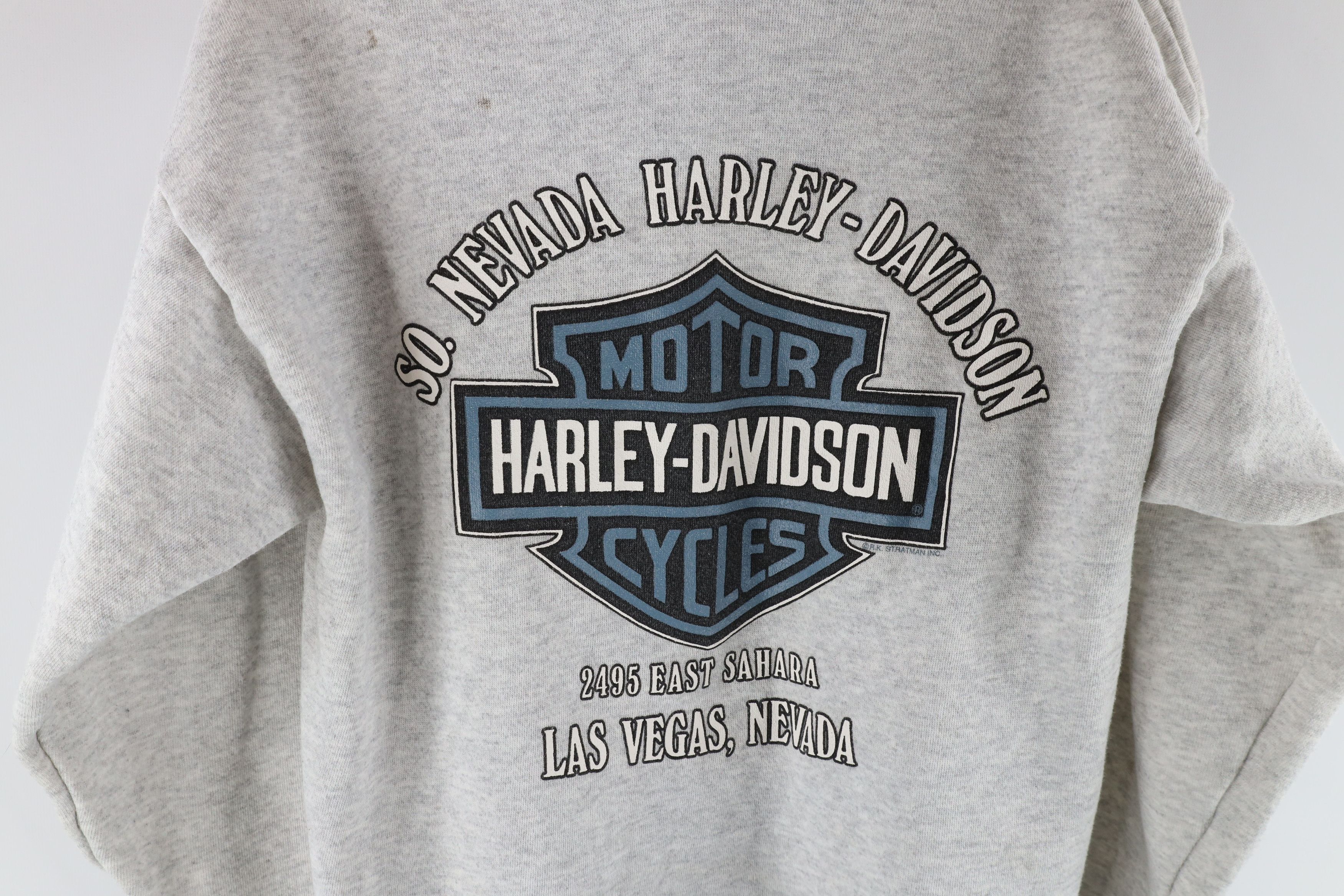 Harley Davidson × Vintage Vintage 90s Harley Davidson Hoodie Sweatshirt Heather Gray Size US M / EU 48-50 / 2 - 11 Thumbnail