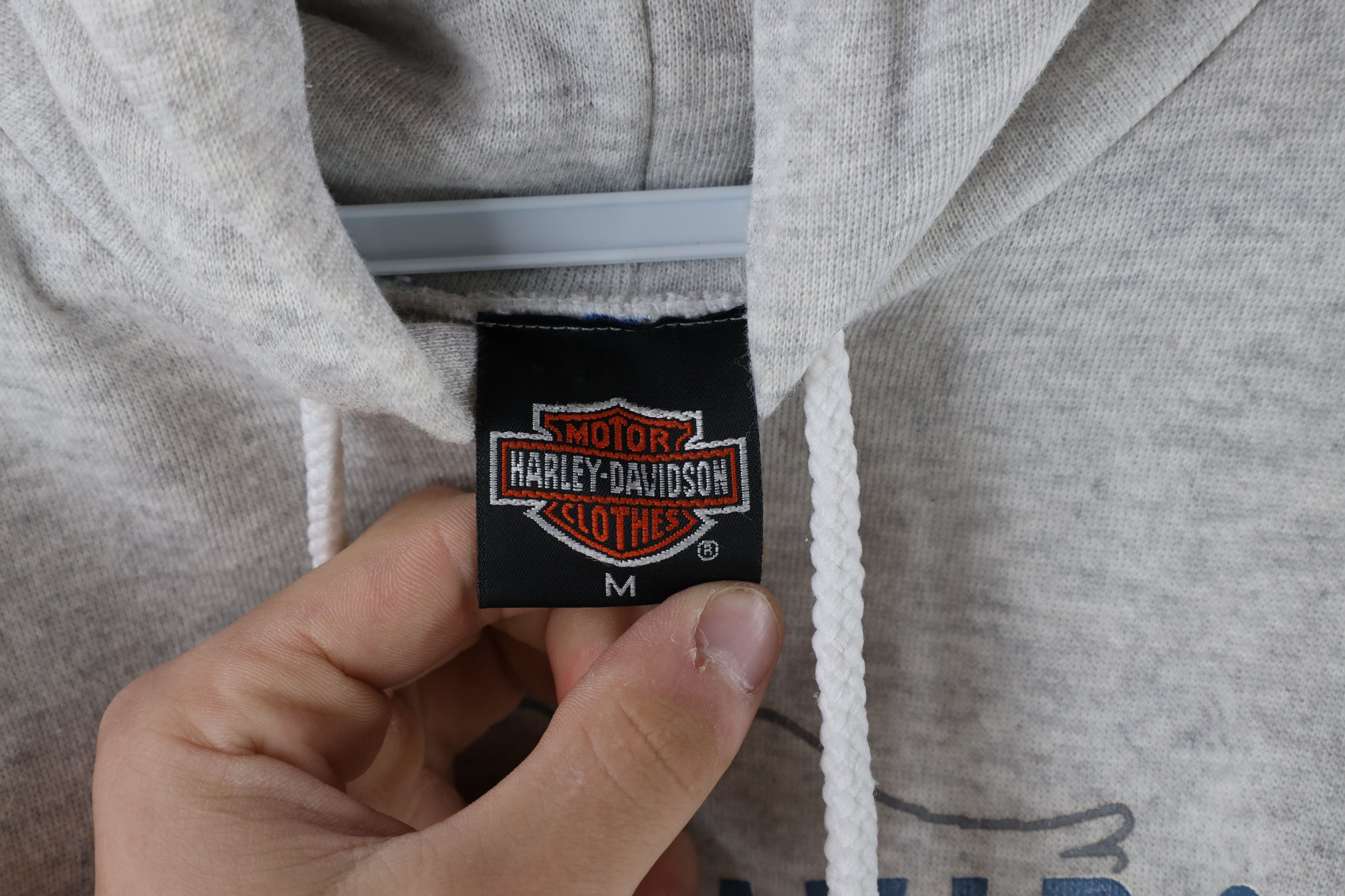 Harley Davidson × Vintage Vintage 90s Harley Davidson Hoodie Sweatshirt Heather Gray Size US M / EU 48-50 / 2 - 5 Thumbnail