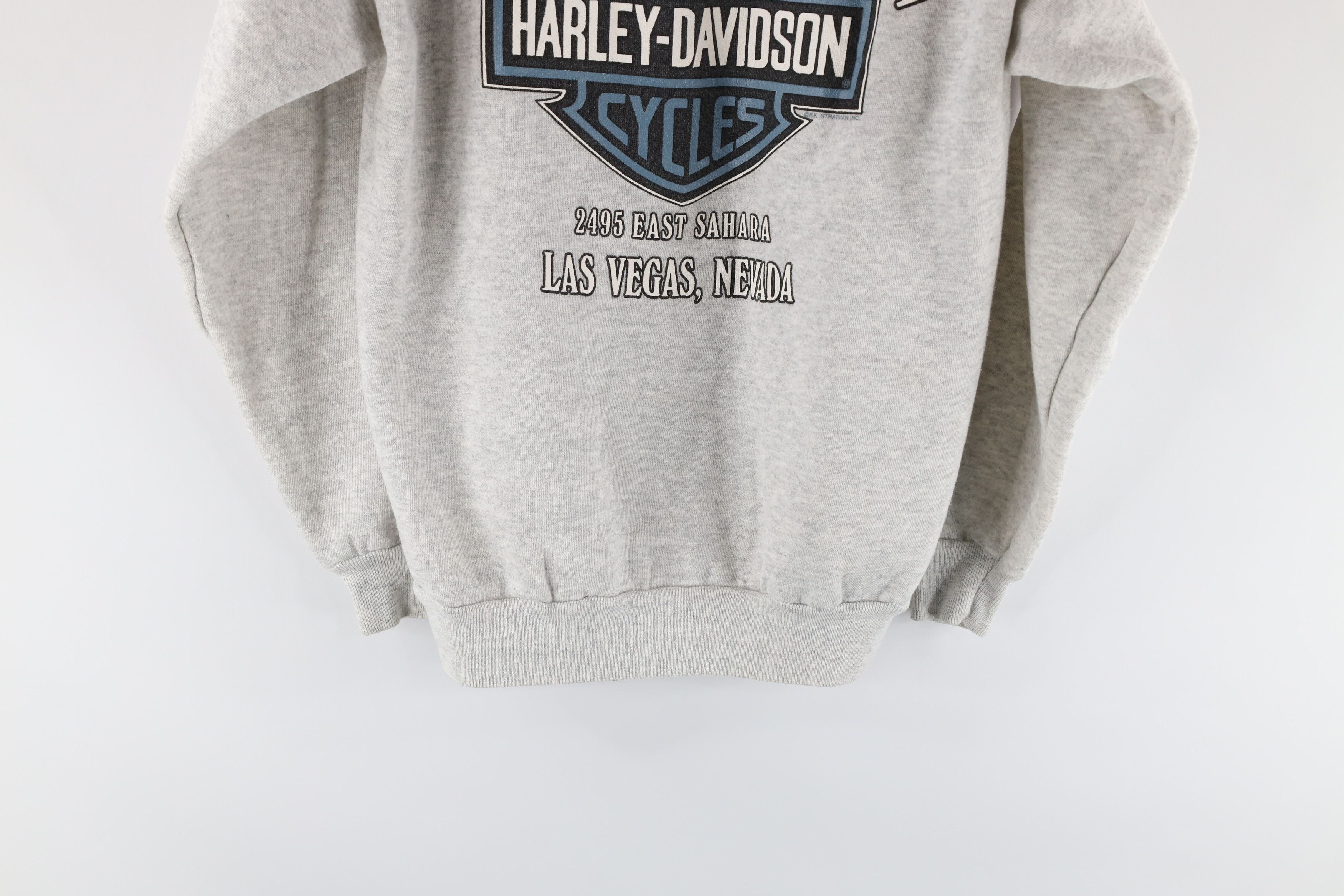 Harley Davidson × Vintage Vintage 90s Harley Davidson Hoodie Sweatshirt Heather Gray Size US M / EU 48-50 / 2 - 10 Thumbnail