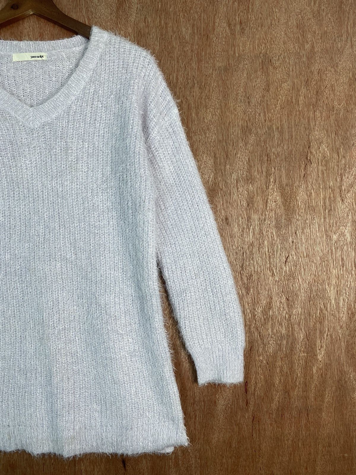 Homespun Knitwear × Japanese Brand DL Shoo La Rue Shag Shaggy Fur Mohair long Knitwear #B613 Size L / US 10 / IT 46 - 4 Thumbnail