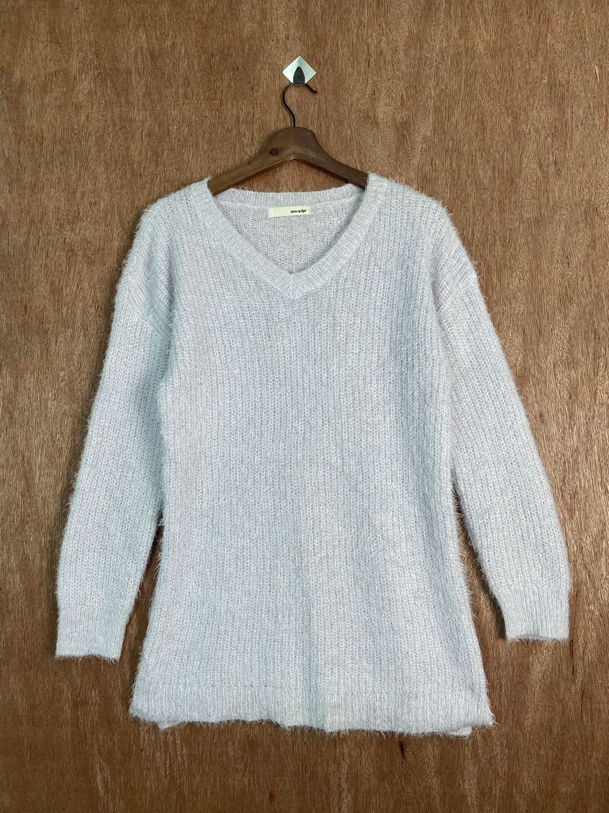 Homespun Knitwear × Japanese Brand DL Shoo La Rue Shag Shaggy Fur Mohair long Knitwear #B613 Size L / US 10 / IT 46 - 1 Thumbnail