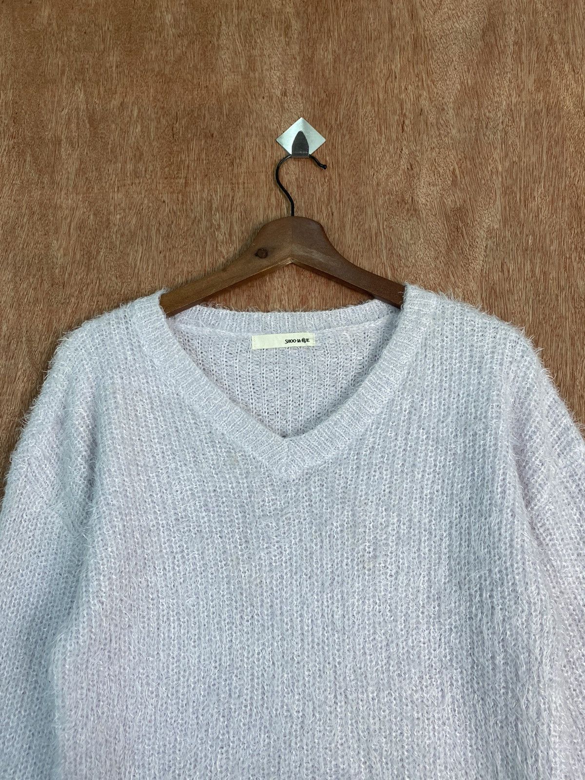 Homespun Knitwear × Japanese Brand DL Shoo La Rue Shag Shaggy Fur Mohair long Knitwear #B613 Size L / US 10 / IT 46 - 2 Thumbnail