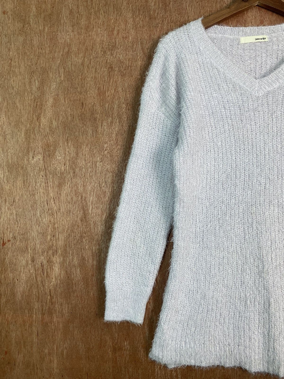 Homespun Knitwear × Japanese Brand DL Shoo La Rue Shag Shaggy Fur Mohair long Knitwear #B613 Size L / US 10 / IT 46 - 3 Thumbnail