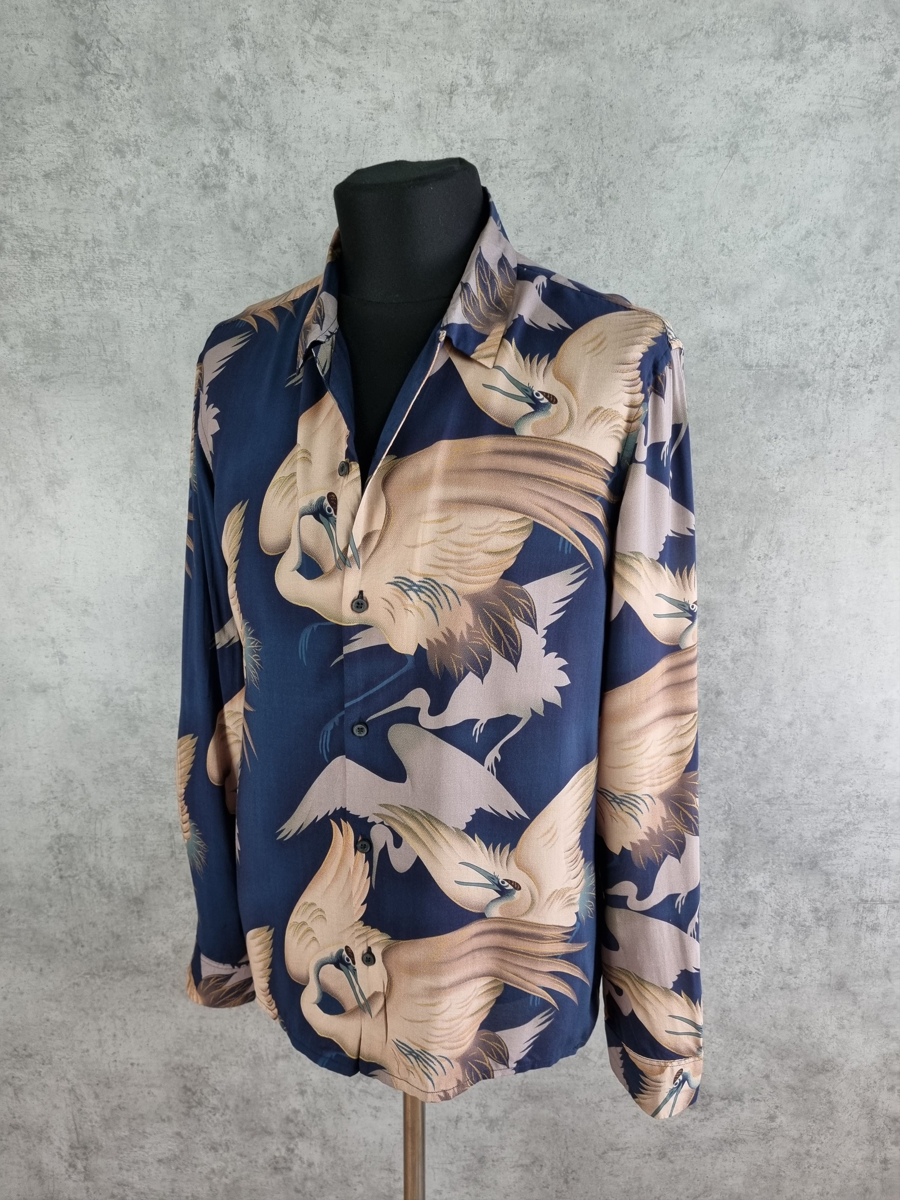 Allsaints Rare Allsaints Wader Bird Art Print Viscose Shirt Size US L / EU 52-54 / 3 - 6 Thumbnail