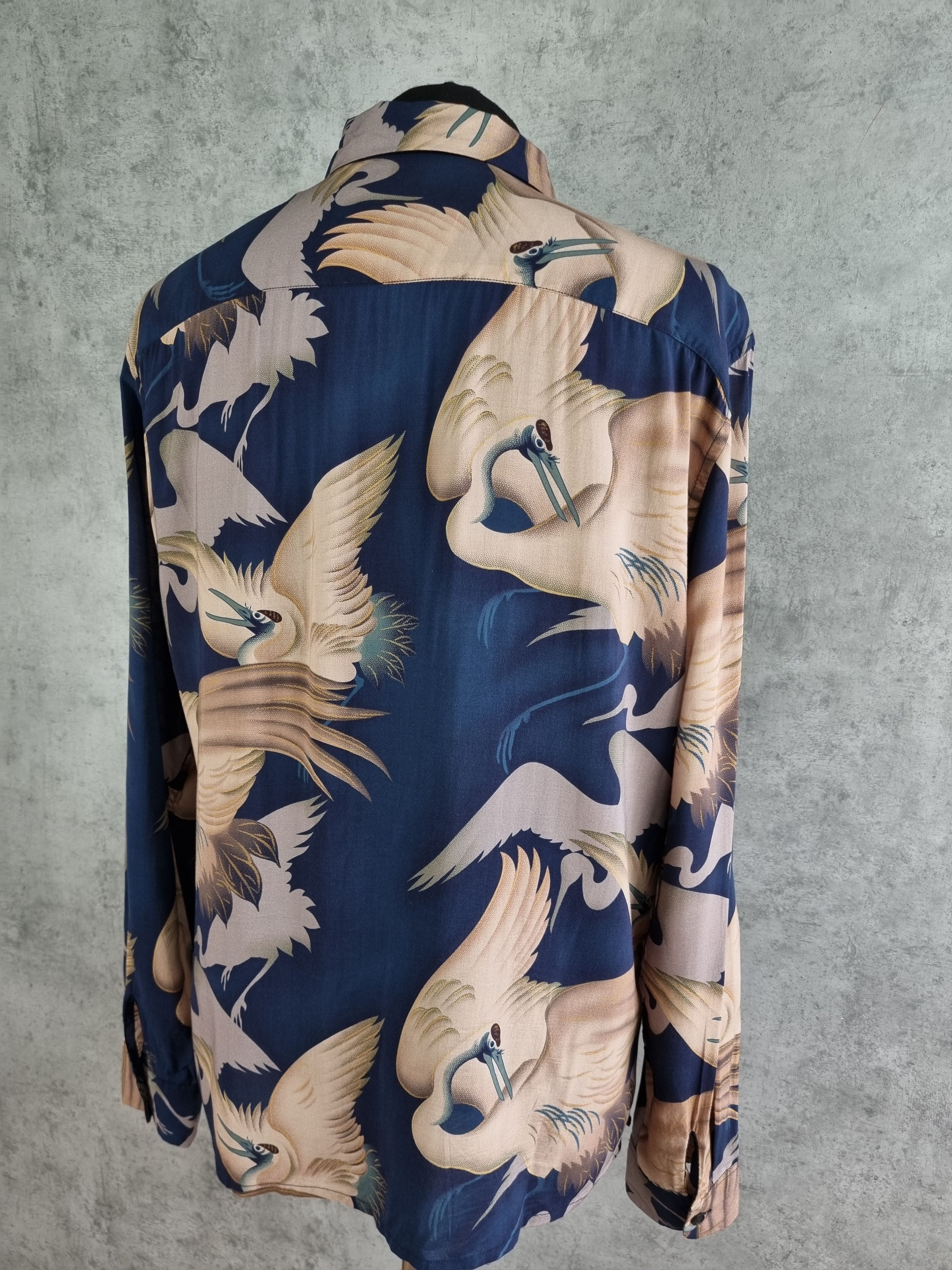 Allsaints Rare Allsaints Wader Bird Art Print Viscose Shirt Size US L / EU 52-54 / 3 - 12 Thumbnail