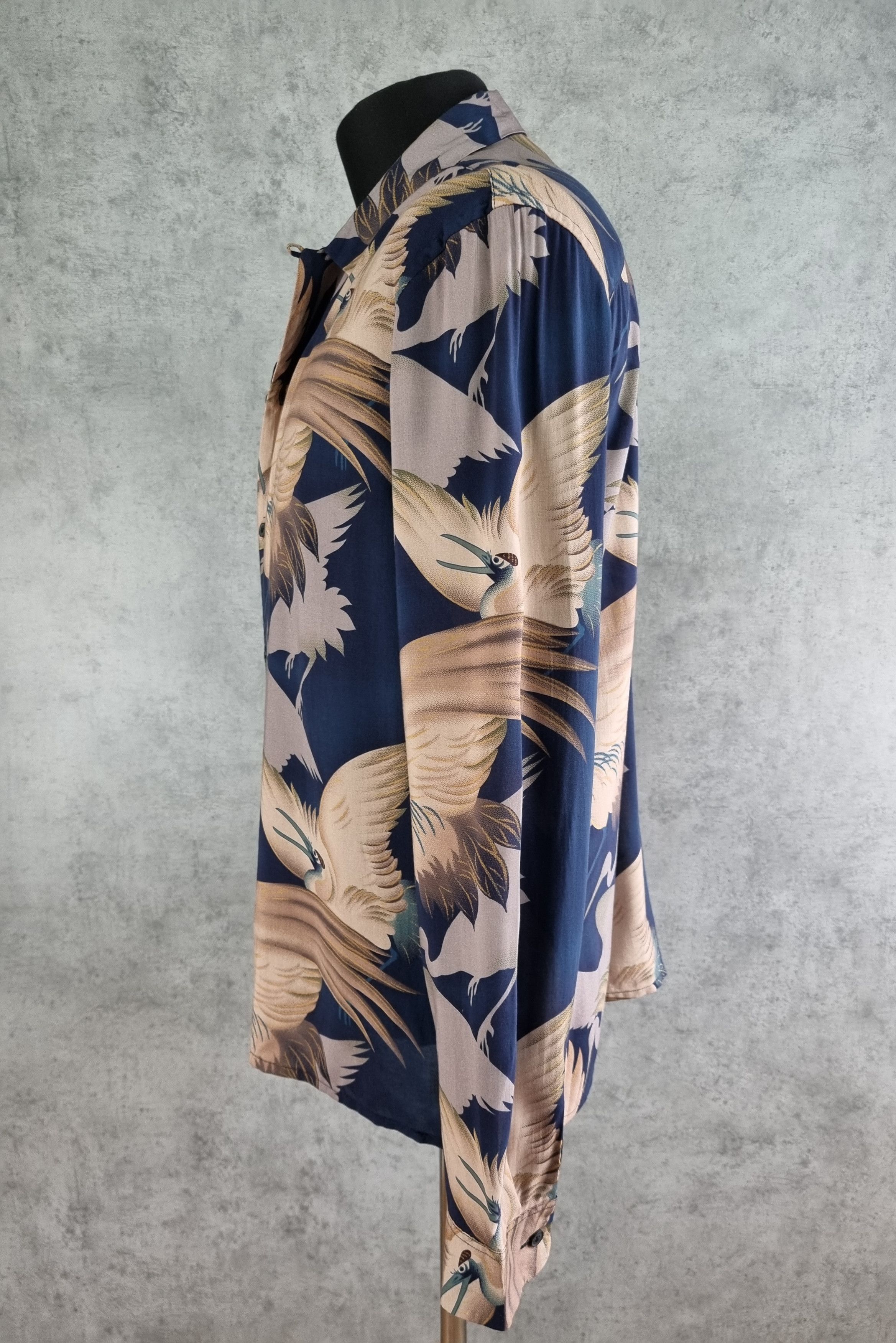 Allsaints Rare Allsaints Wader Bird Art Print Viscose Shirt Size US L / EU 52-54 / 3 - 13 Thumbnail