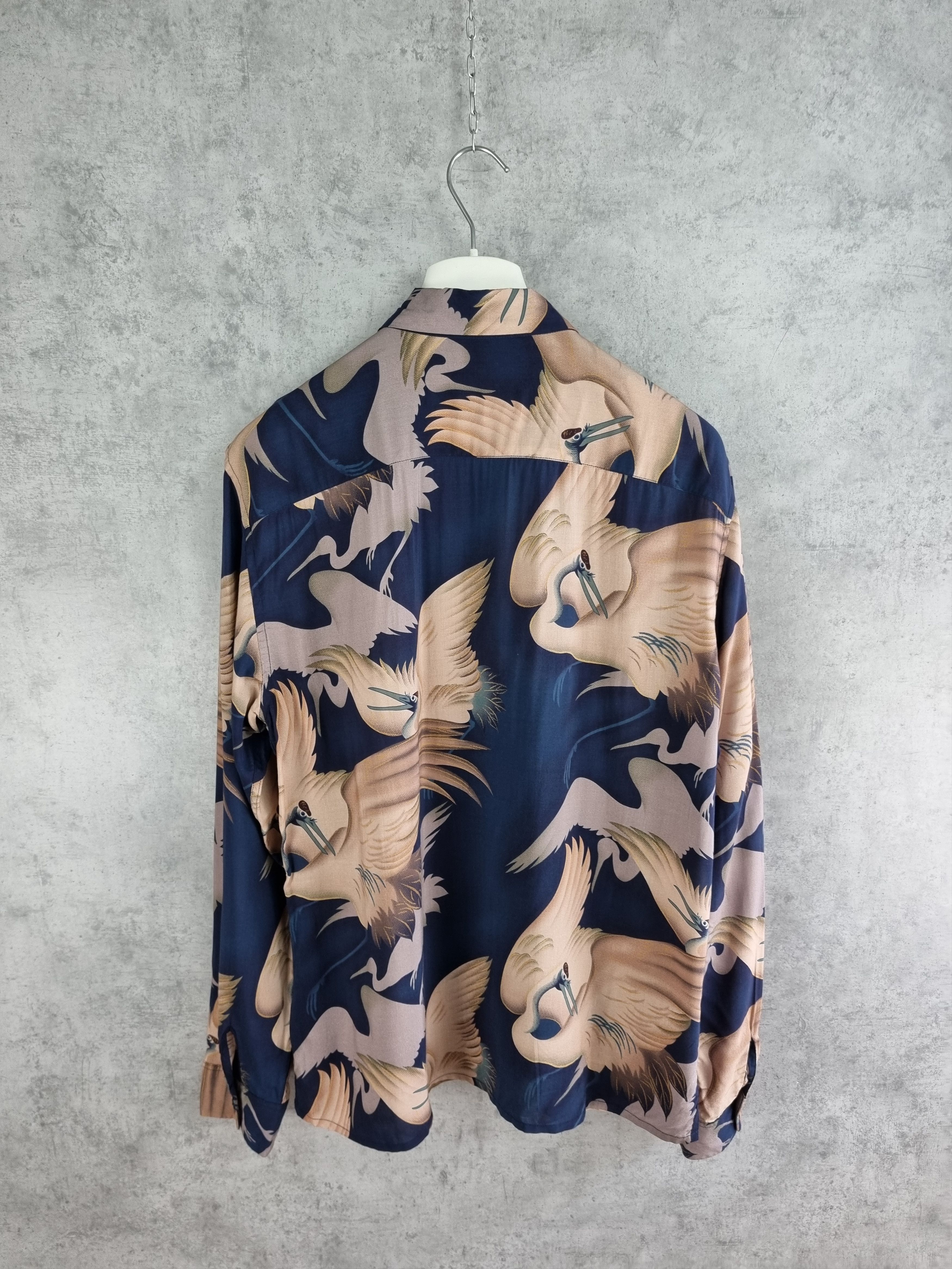 Allsaints Rare Allsaints Wader Bird Art Print Viscose Shirt Size US L / EU 52-54 / 3 - 11 Thumbnail