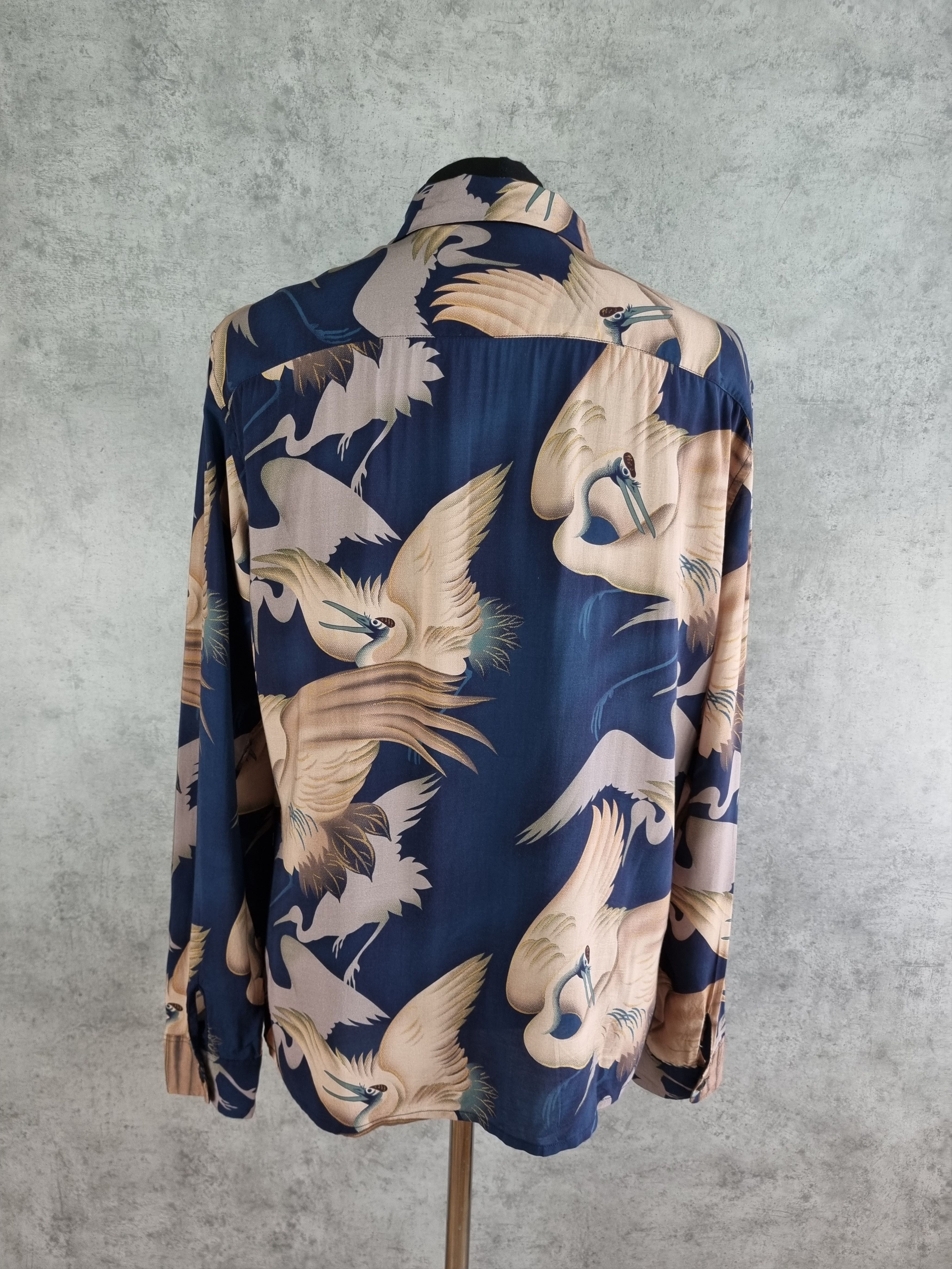 Allsaints Rare Allsaints Wader Bird Art Print Viscose Shirt Size US L / EU 52-54 / 3 - 15 Thumbnail