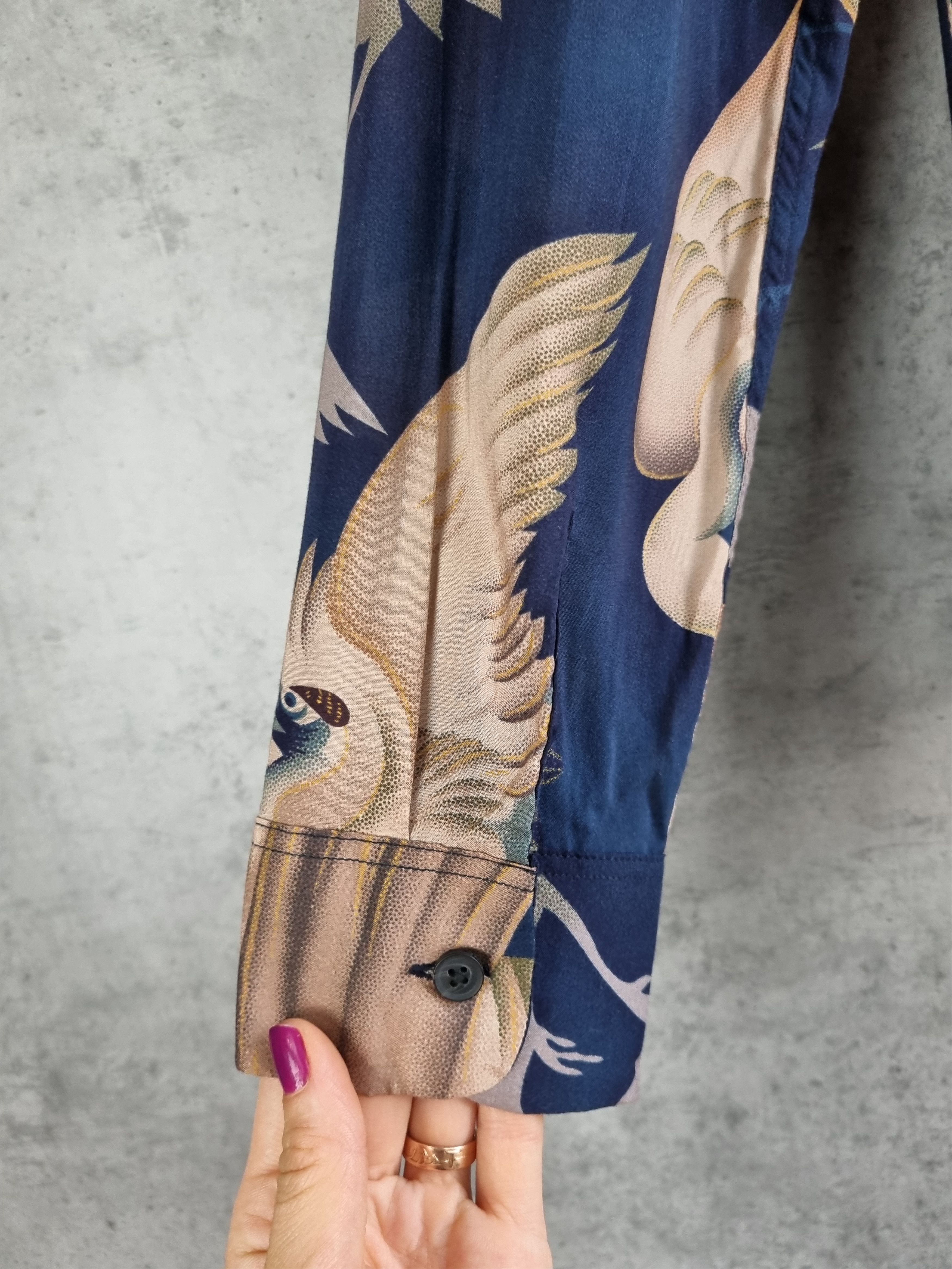 Allsaints Rare Allsaints Wader Bird Art Print Viscose Shirt Size US L / EU 52-54 / 3 - 19 Thumbnail