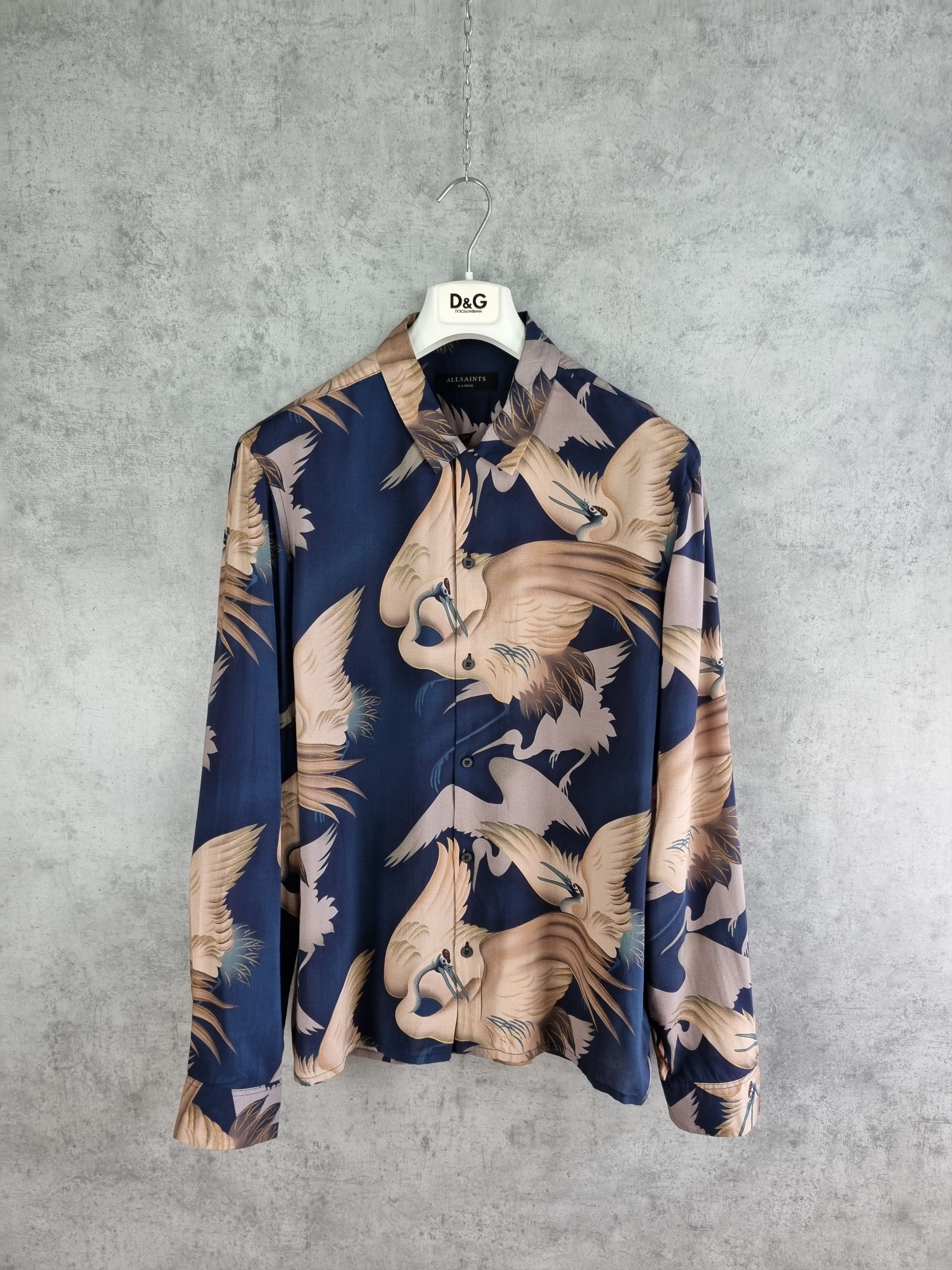Allsaints Rare Allsaints Wader Bird Art Print Viscose Shirt Size US L / EU 52-54 / 3 - 1 Thumbnail