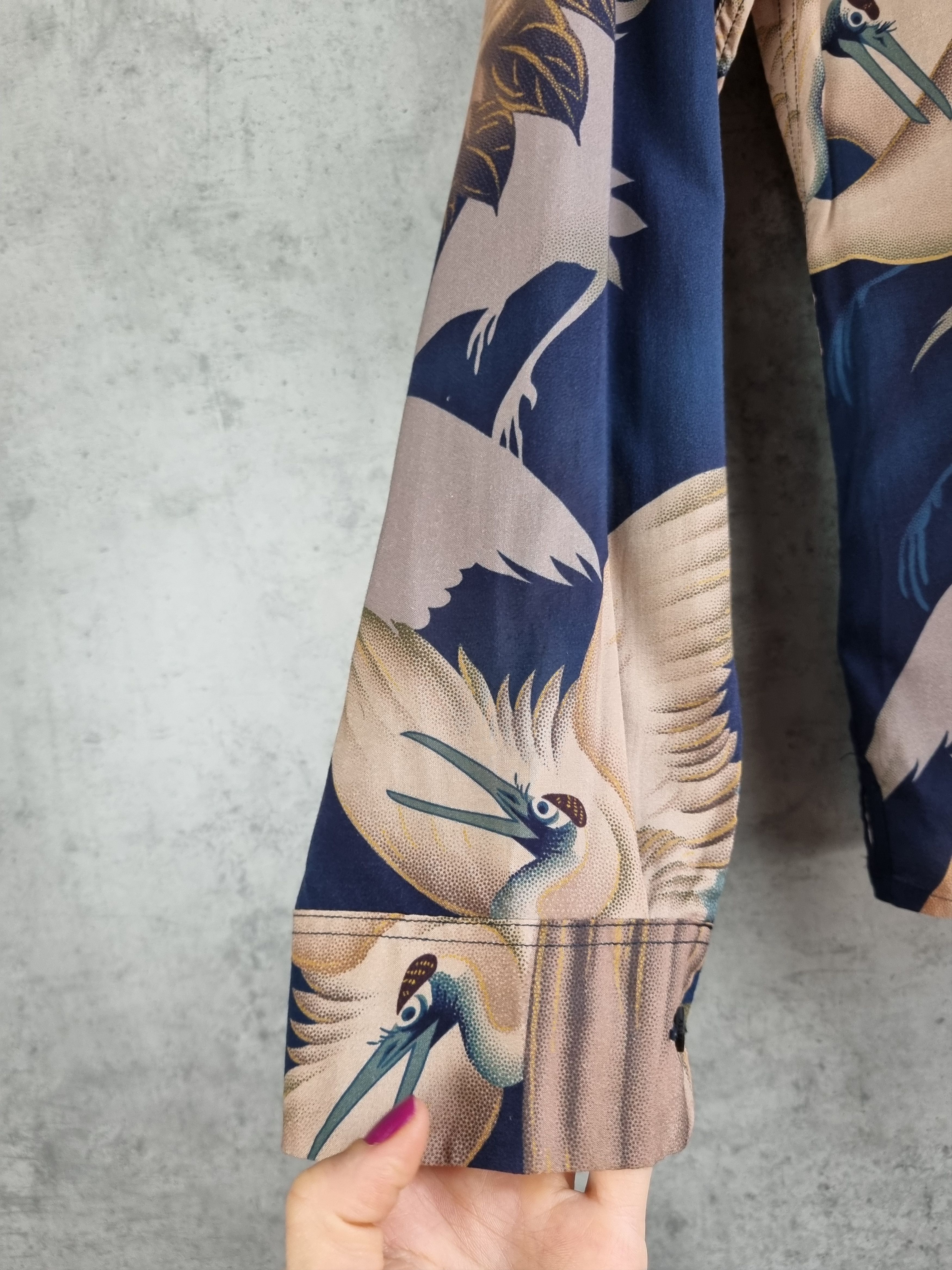 Allsaints Rare Allsaints Wader Bird Art Print Viscose Shirt Size US L / EU 52-54 / 3 - 18 Thumbnail