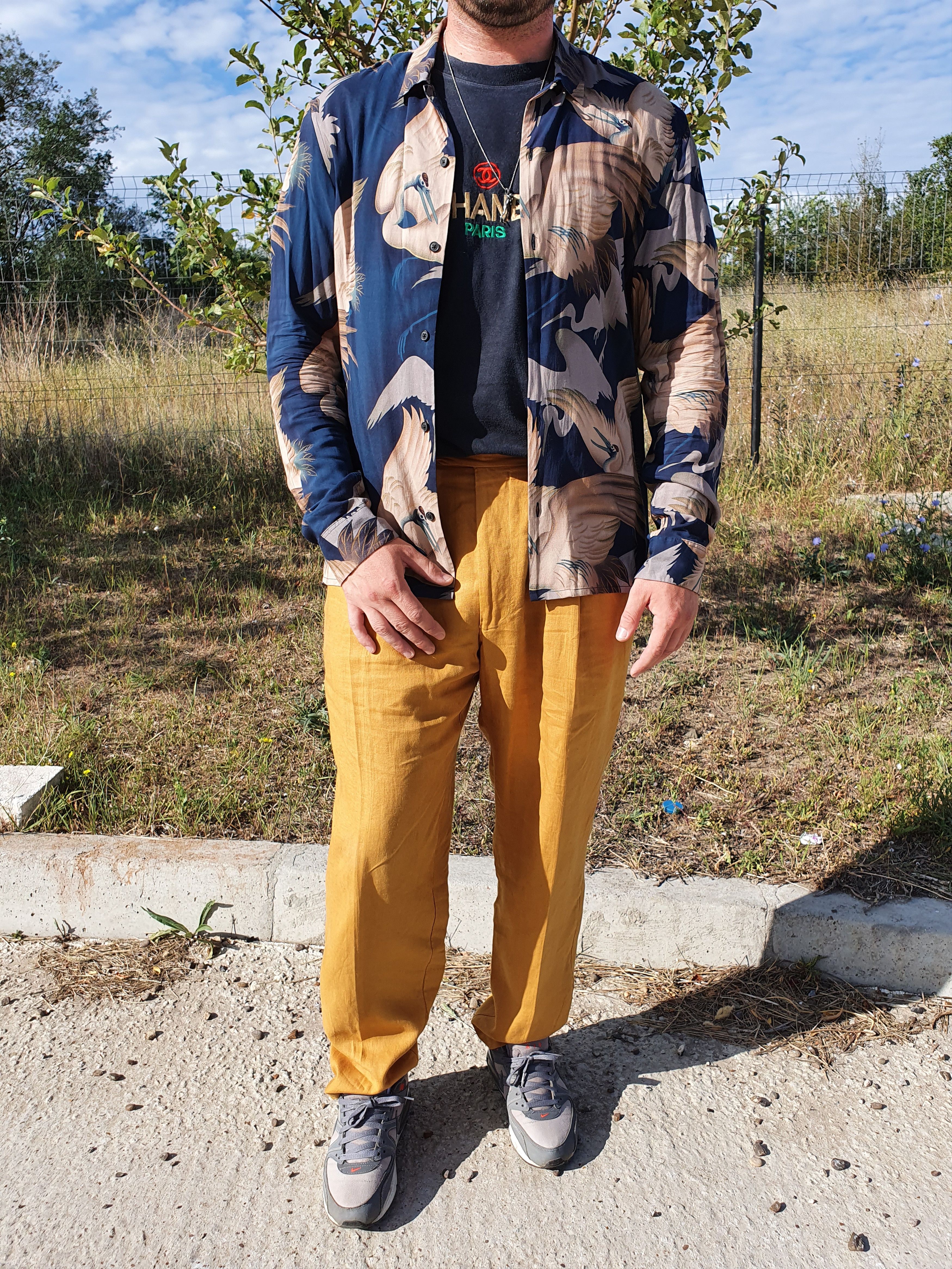 Allsaints Rare Allsaints Wader Bird Art Print Viscose Shirt Size US L / EU 52-54 / 3 - 8 Thumbnail