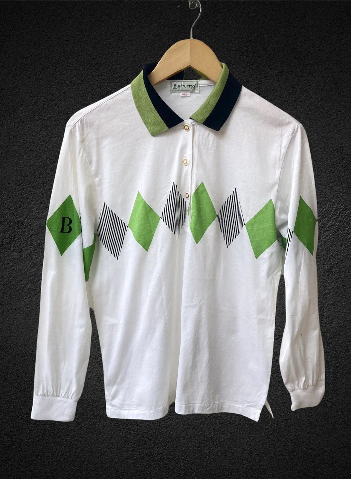 Burberry Final Drop💥Vintage Burberrys Long Sleeve Polo Size US M / EU 48-50 / 2 - 13 Thumbnail