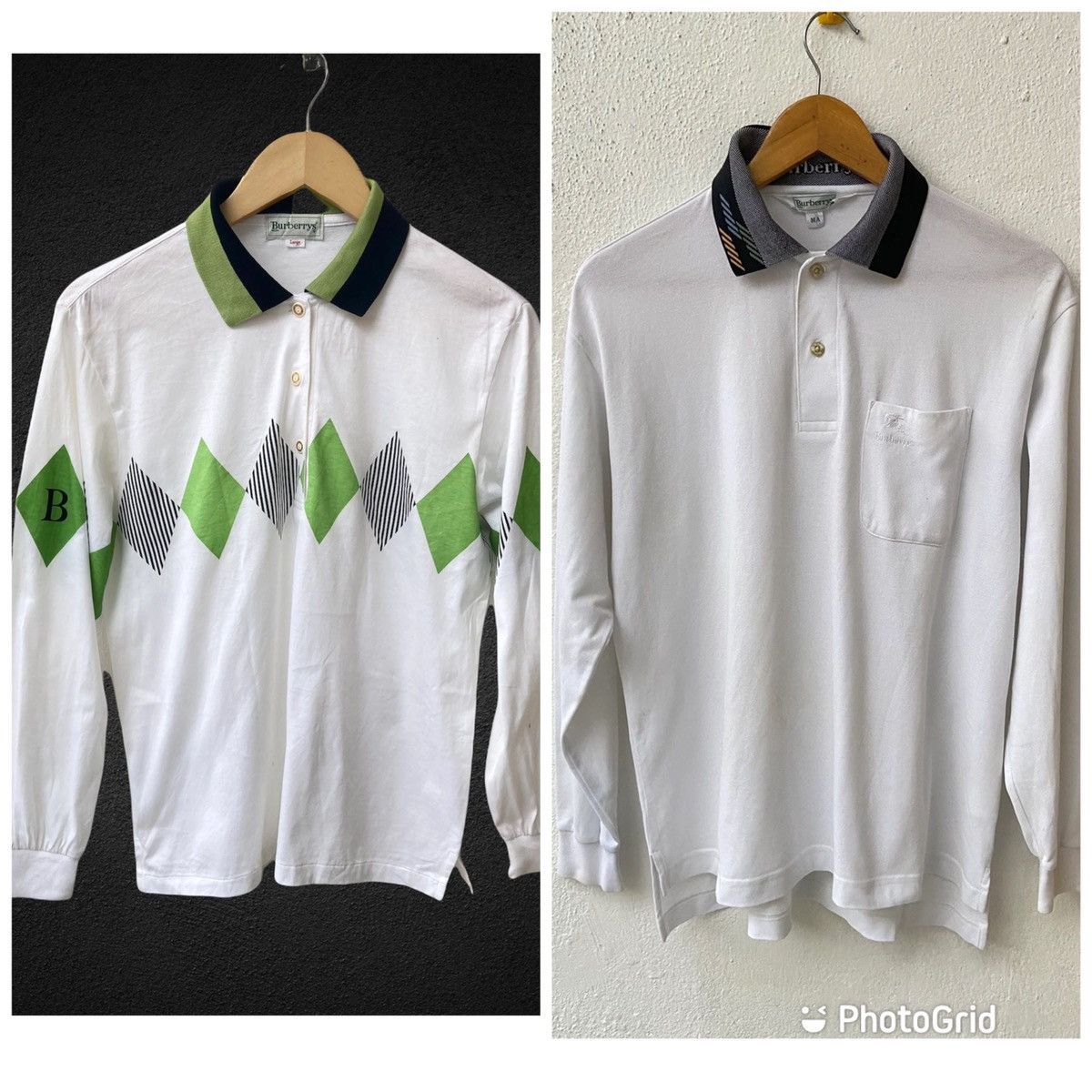 Burberry Final Drop💥Vintage Burberrys Long Sleeve Polo Size US M / EU 48-50 / 2 - 1 Thumbnail