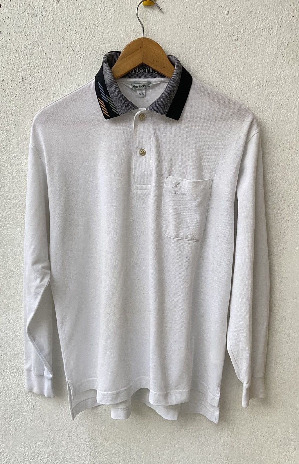 Burberry Final Drop💥Vintage Burberrys Long Sleeve Polo Size US M / EU 48-50 / 2 - 3 Thumbnail