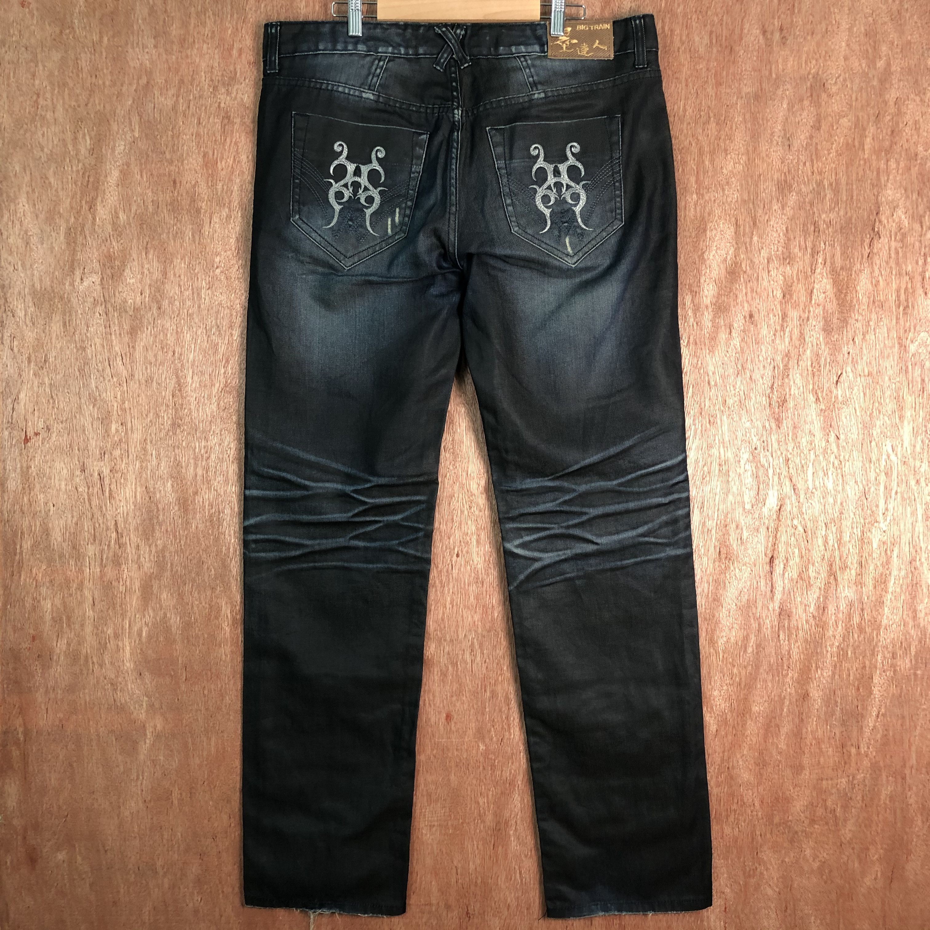Edition Japan DLL Japan Big Train Black distressed Denim Pants #c095 Size US 38 / EU 54 - 8 Thumbnail