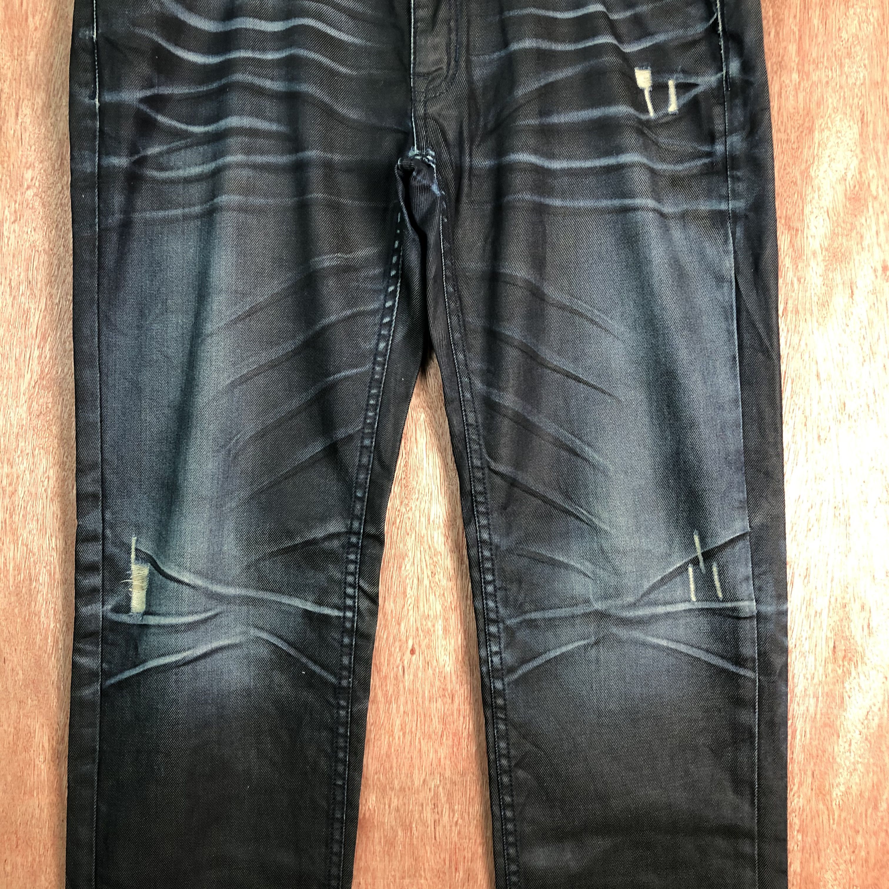 Edition Japan DLL Japan Big Train Black distressed Denim Pants #c095 Size US 38 / EU 54 - 4 Thumbnail