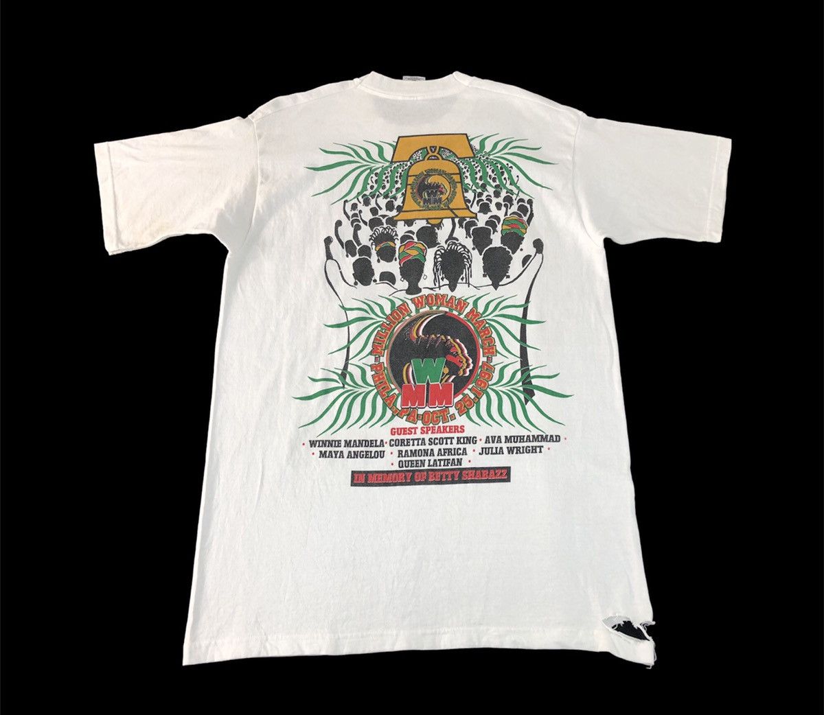 Fruit Of The Loom × Vintage 90s Fruit Of The Loom Million Woman March Graphic Screen Tee Size US M / EU 48-50 / 2 - 2 Thumbnail