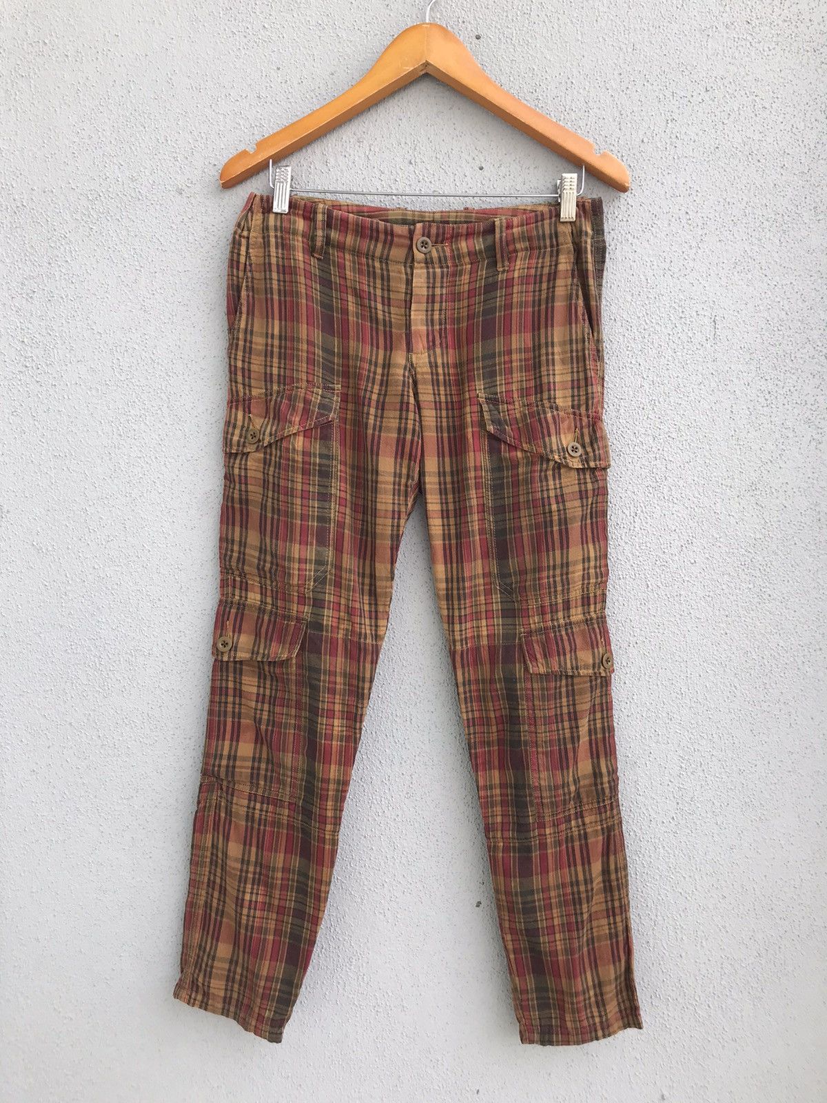 image of Polo Ralph Lauren x Ralph Lauren Ralph Laurent Rl Checkered Multi Pocket Slim Pants in Tartan, Wome