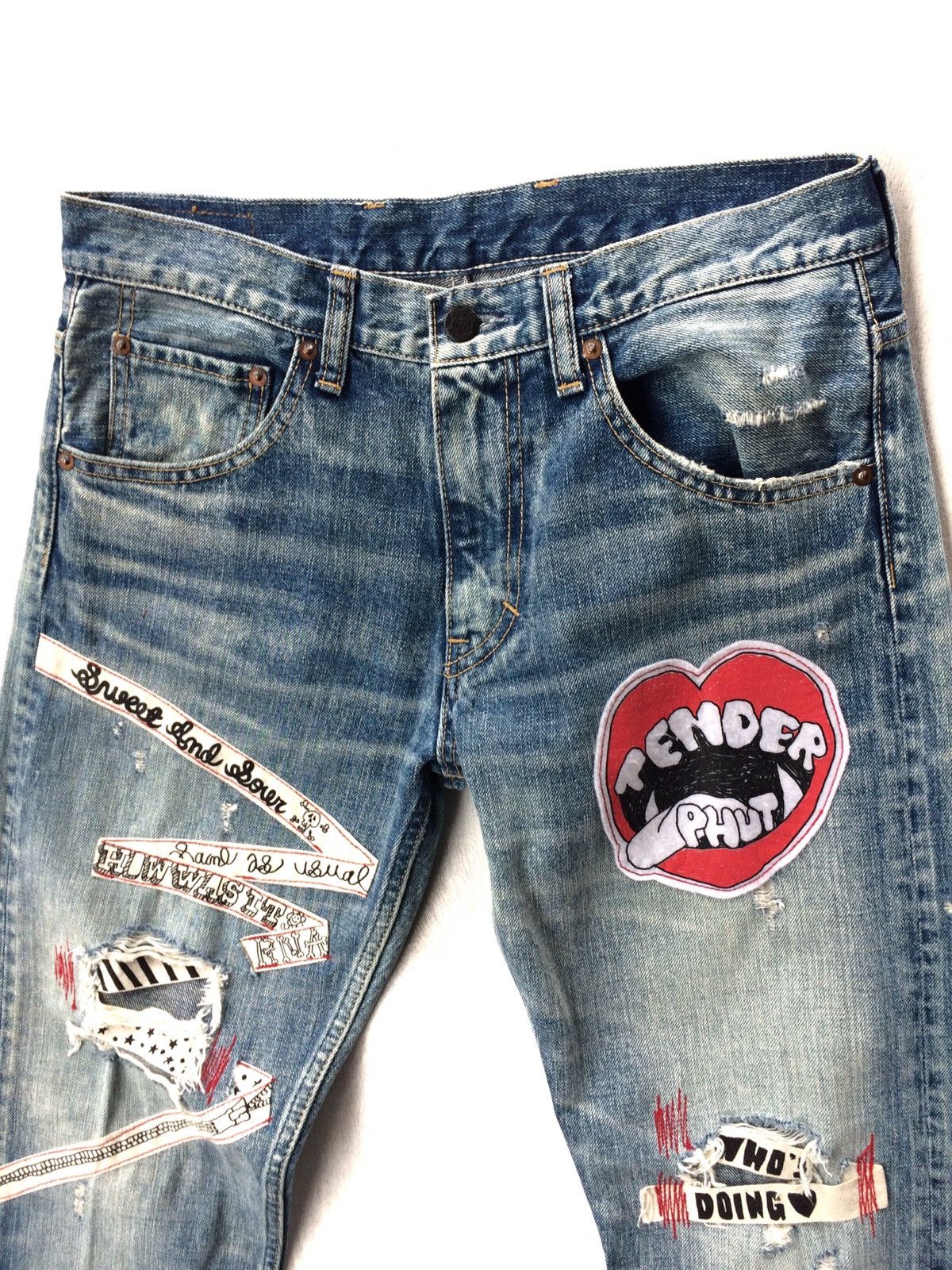Japanese Brand Japanese Brand Sweets & Gloods Punk Rock Style Denim pant Size US 30 / EU 46 - 2 Thumbnail