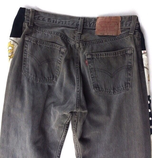 Levi's Made & Crafted Levi's 501 Patchwork Simpson Cartoon Striped Denim Pant Size US 32 / EU 48 - 5 Thumbnail