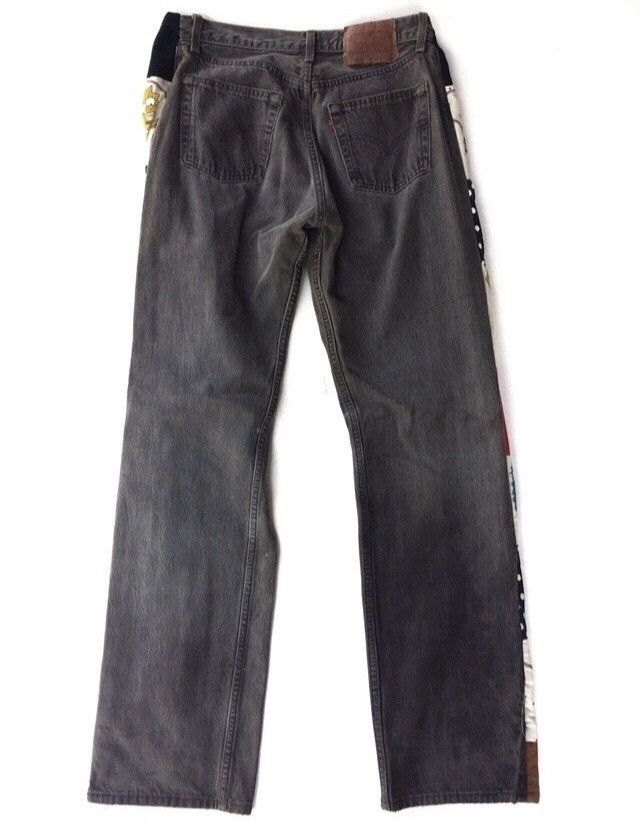 Levi's Made & Crafted Levi's 501 Patchwork Simpson Cartoon Striped Denim Pant Size US 32 / EU 48 - 4 Thumbnail
