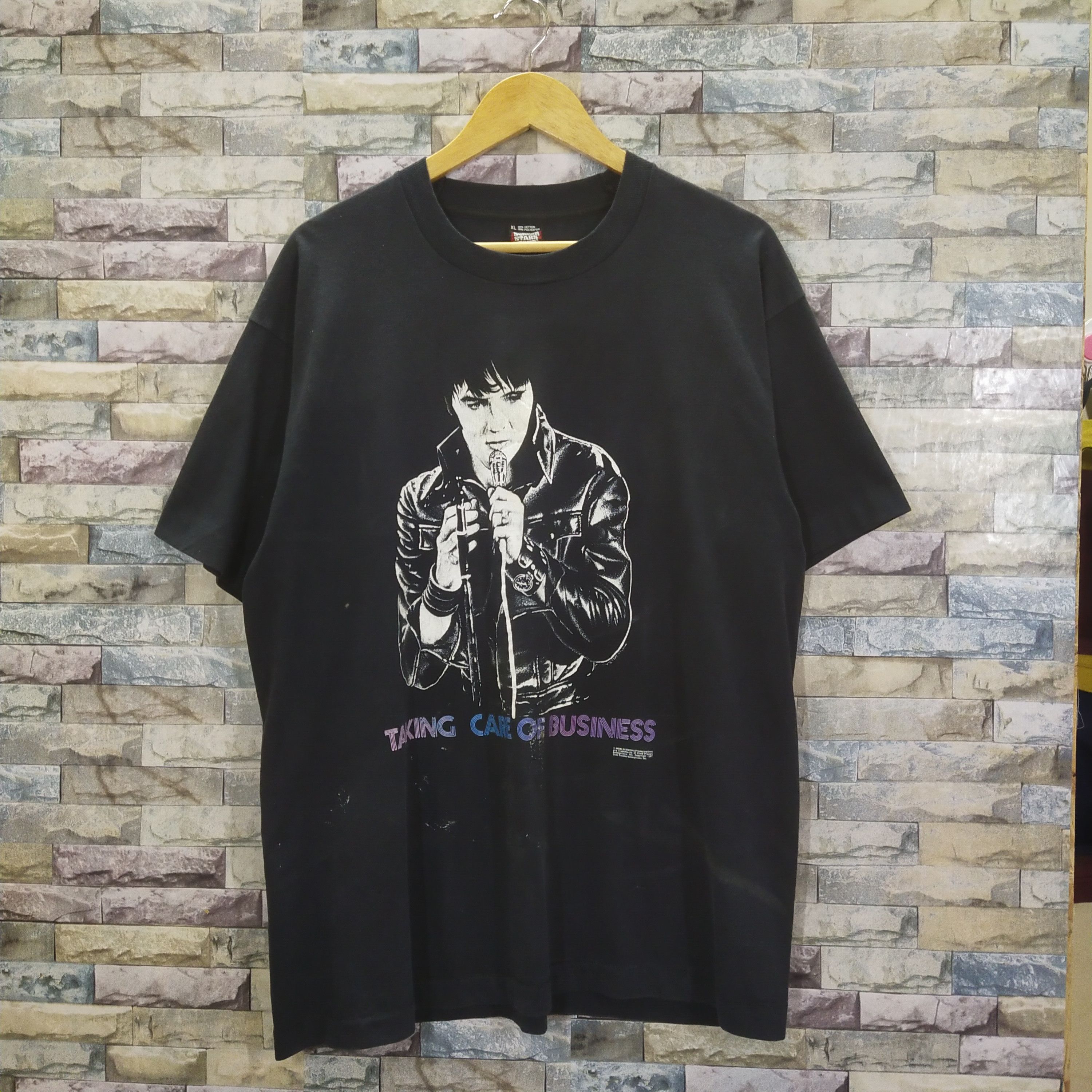 Band Tees × If Six Was Nine × Vintage Vintage 1987 Elvis Presley Taking Care Of Business Size US XL / EU 56 / 4 - 1 Thumbnail