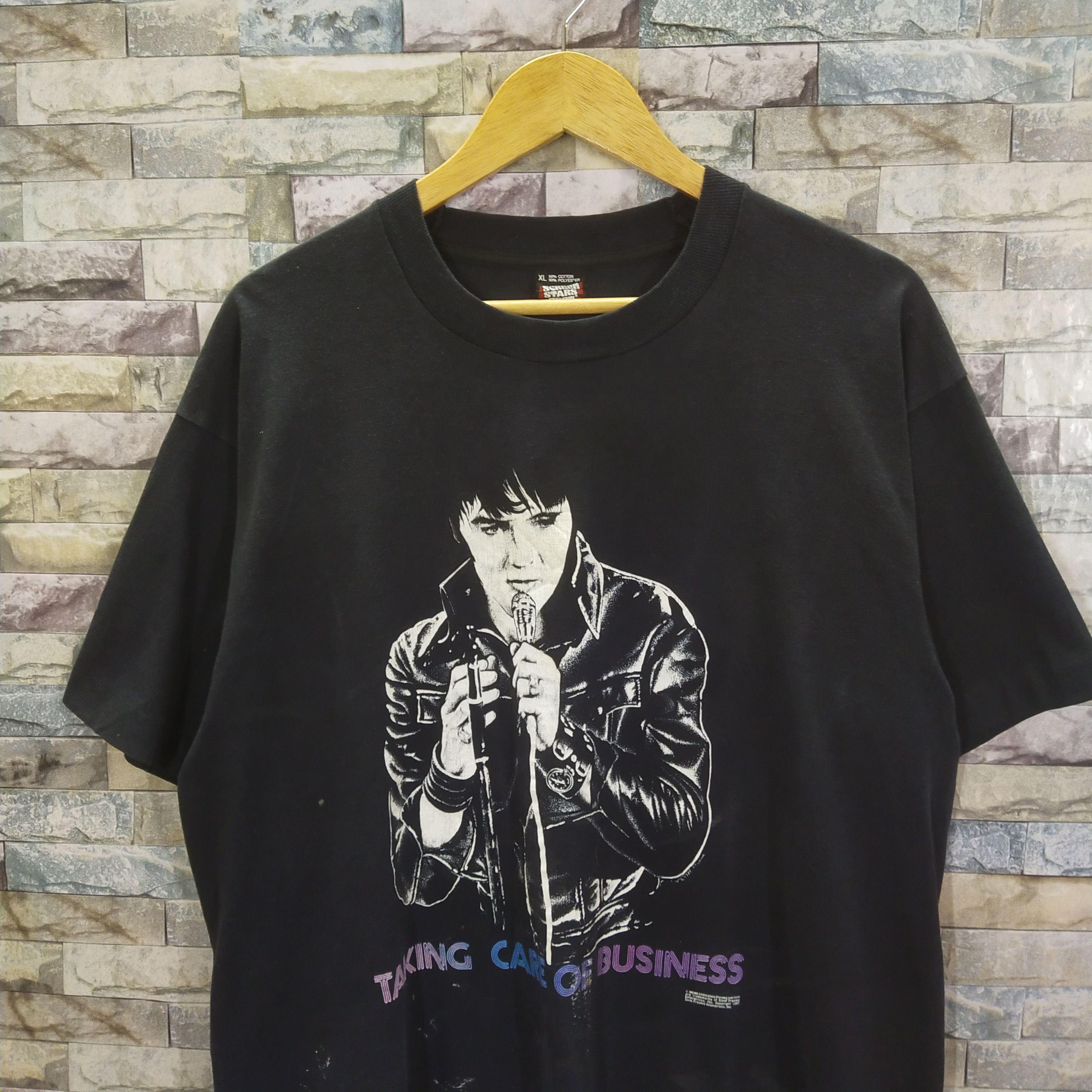 Band Tees × If Six Was Nine × Vintage Vintage 1987 Elvis Presley Taking Care Of Business Size US XL / EU 56 / 4 - 2 Thumbnail