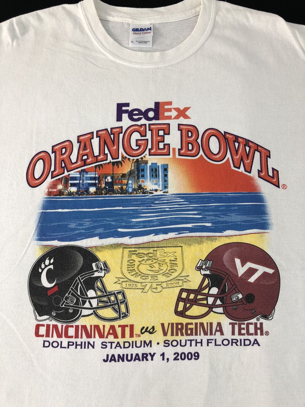 NFL × Vintage FedEx NFL Orange Bowl Cincinmati Virginia Tech Printed Tee Size US XL / EU 56 / 4 - 4 Thumbnail