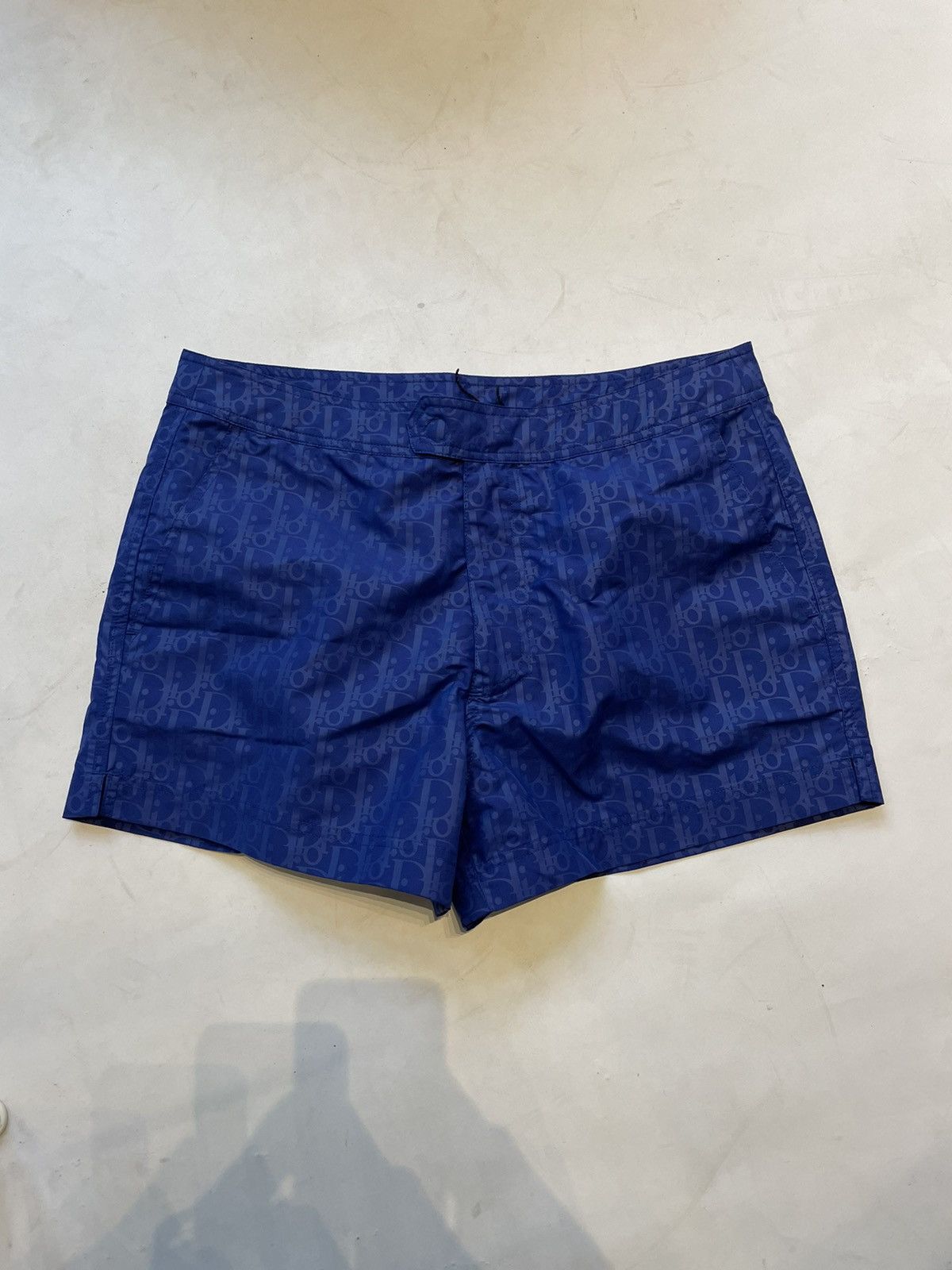 image of Dior Oblique Monogram Swim Shorts in Blue, Men's (Size 30)