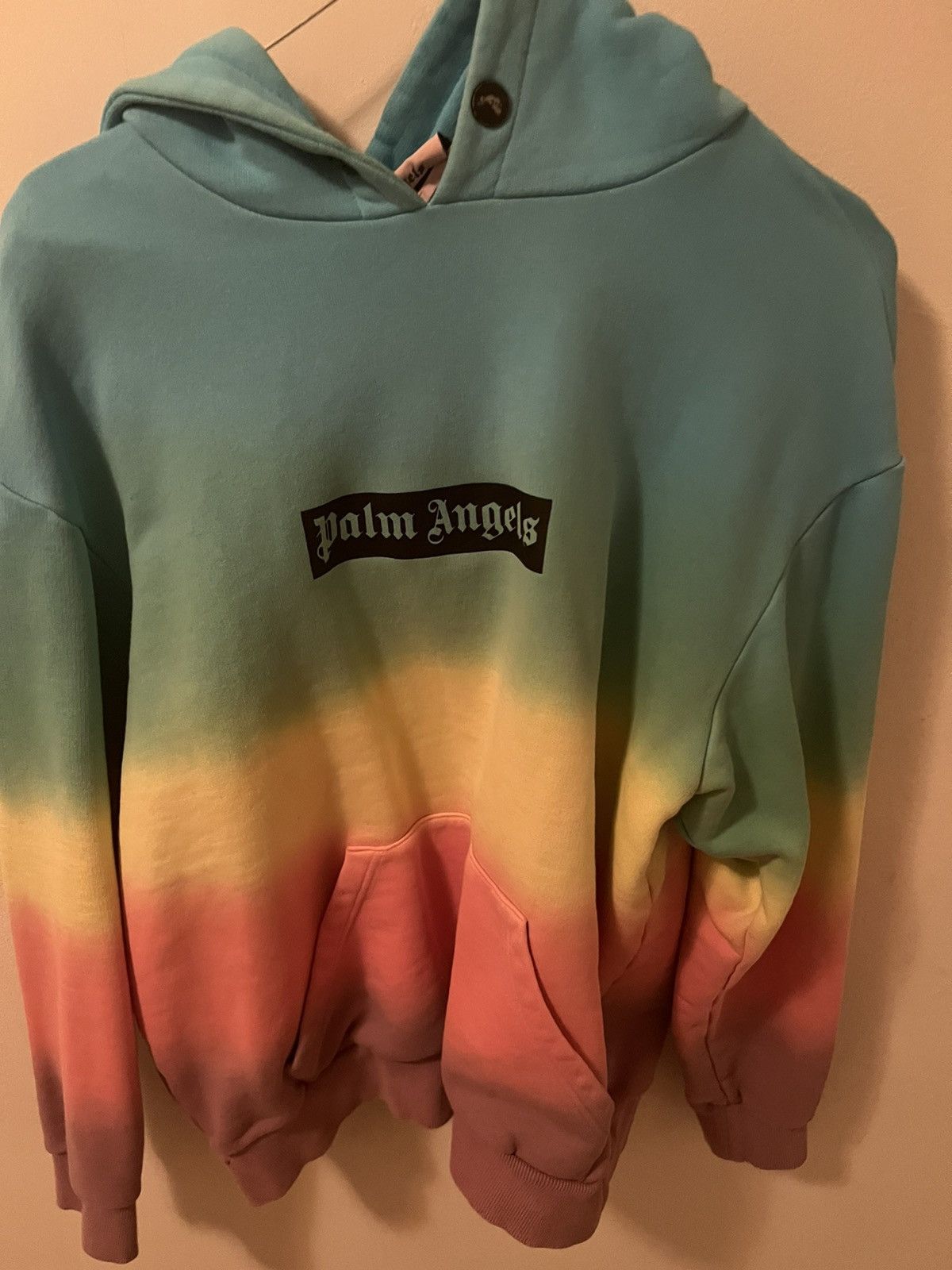 Palm angels rainbow hoodie hotsell