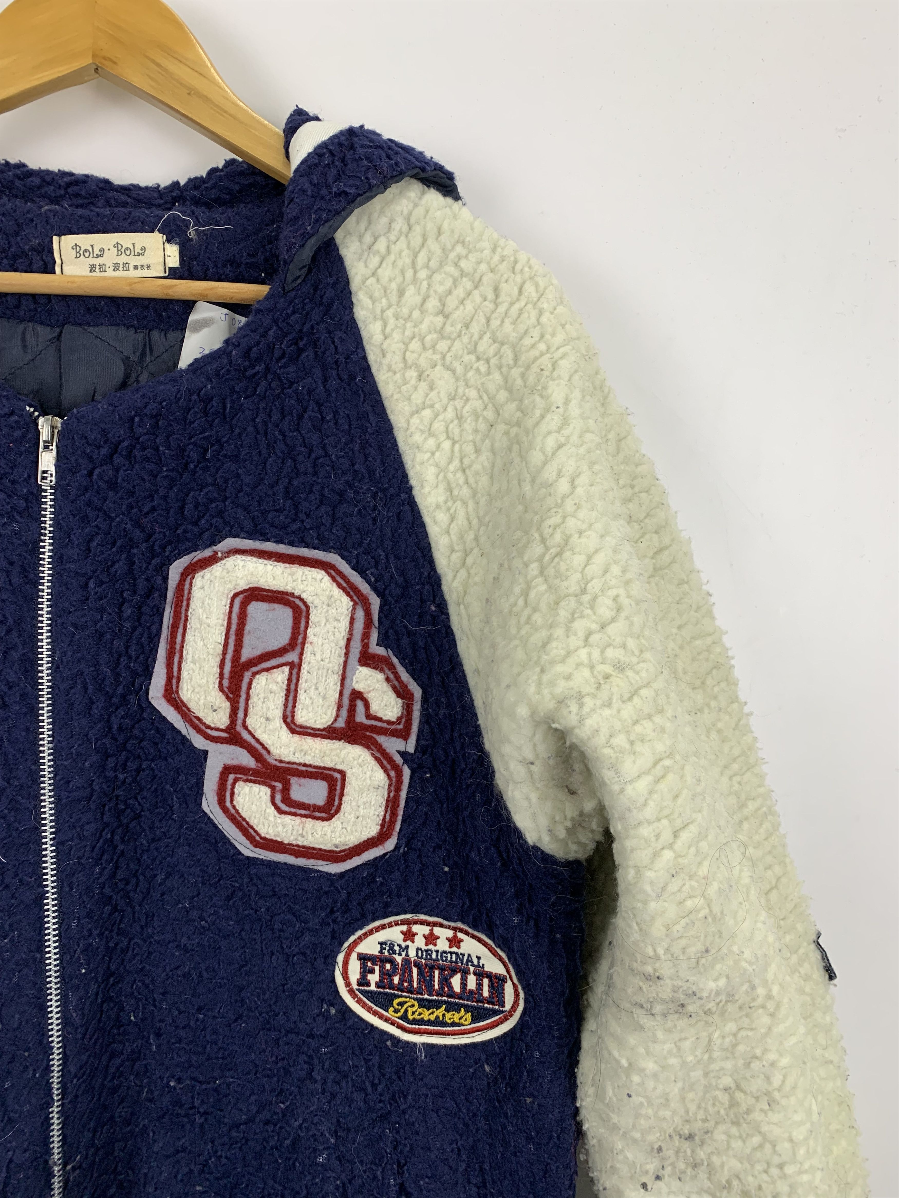 Japanese Brand × Vintage Vintage Yankee Bomber Fleece Hoodie Jacket J0846 Size US L / EU 52-54 / 3 - 12 Thumbnail