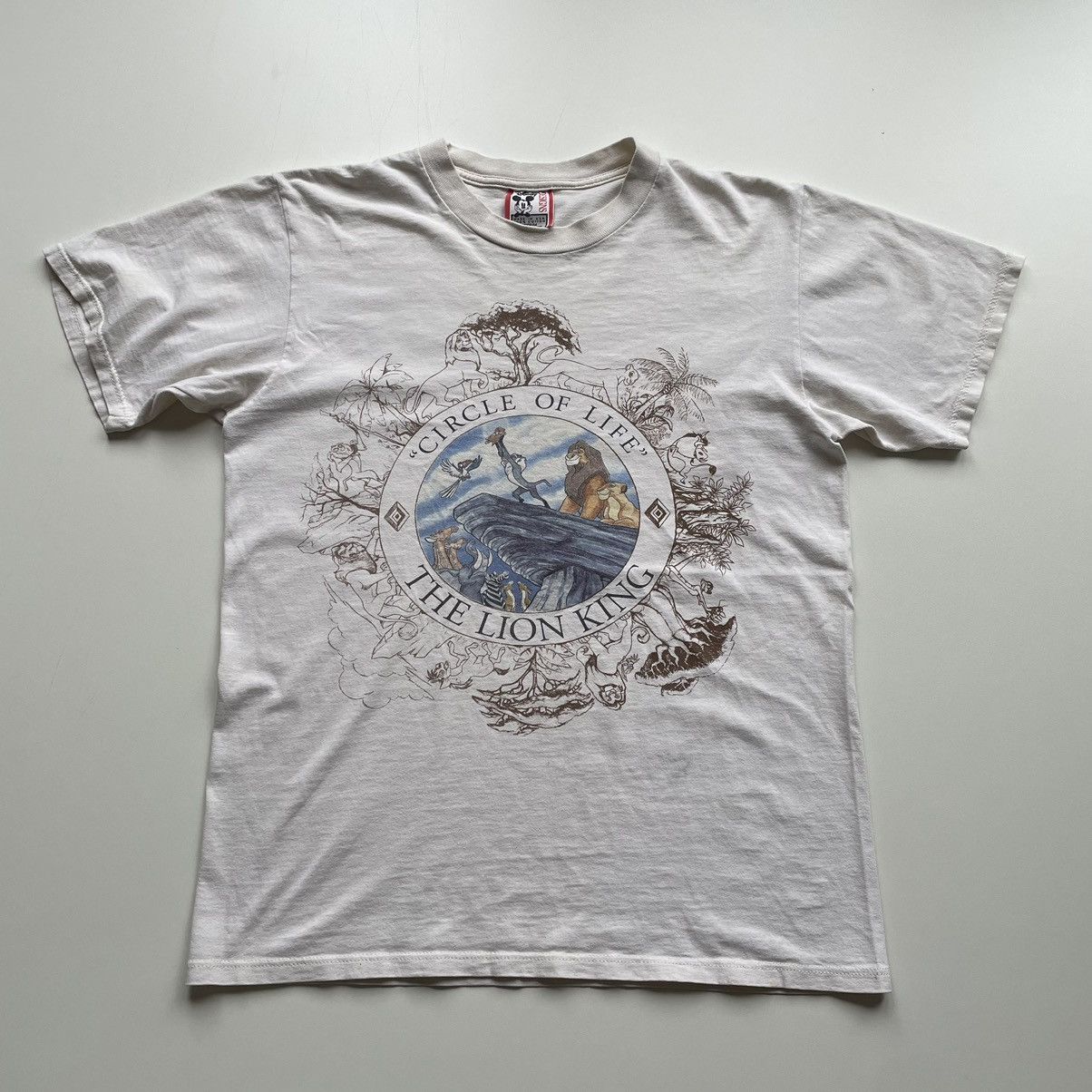 image of Vintage 90's Lion King Disney Movie Graphic T Shirt Medium in White, Men's
