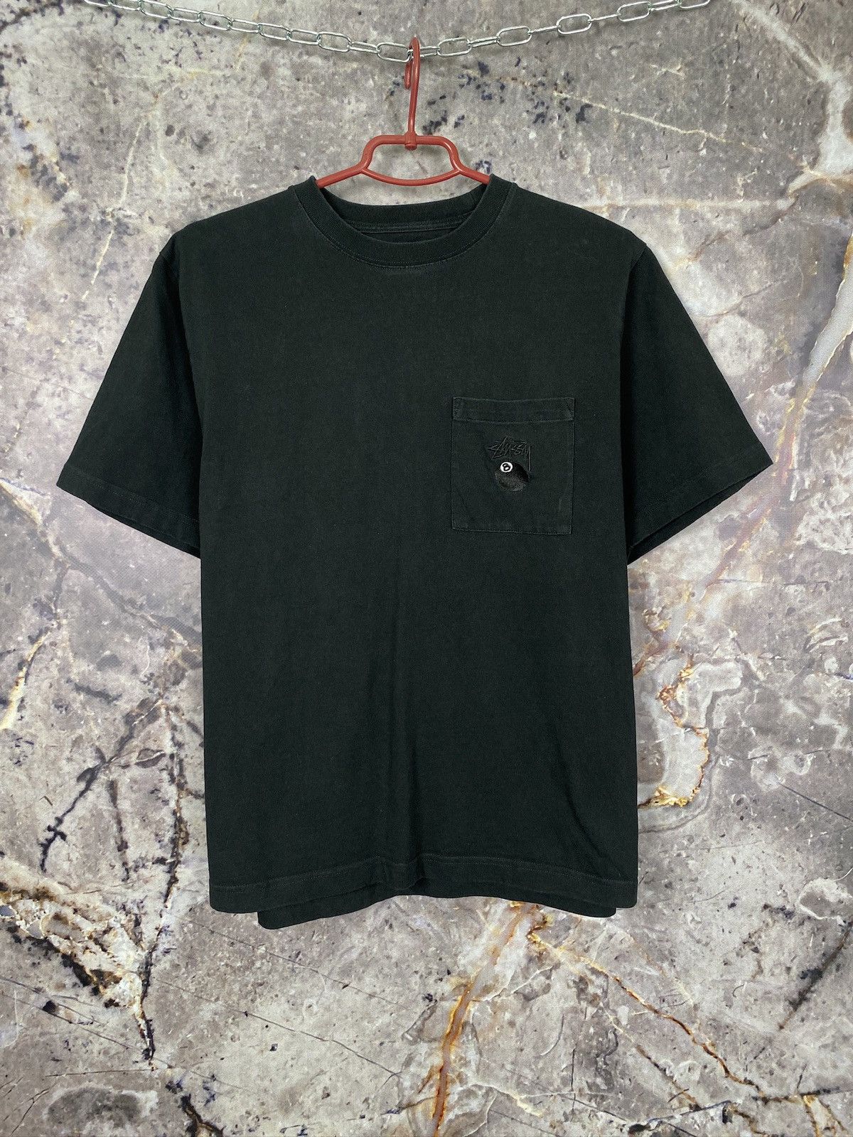 mens black stussy t shirt