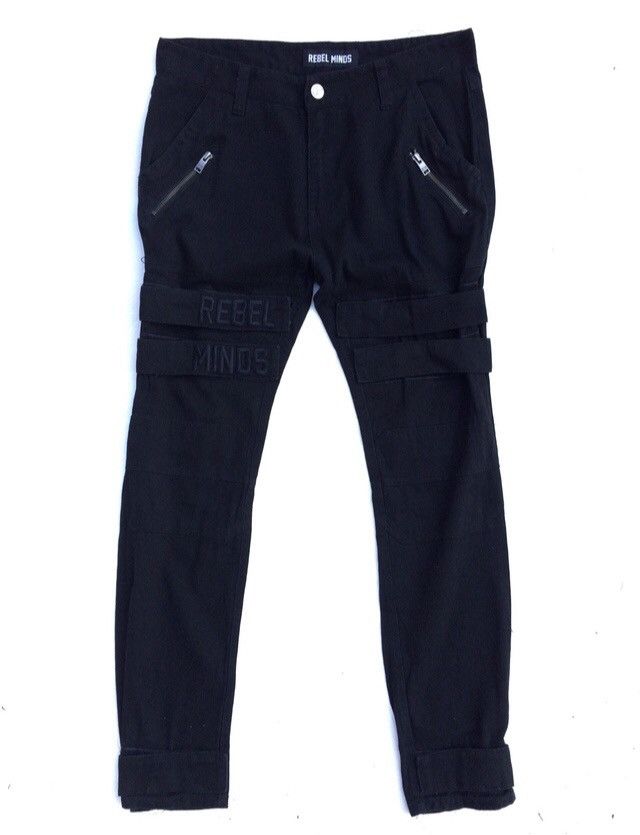 image of Rebel Minds Japan Brand Punkrock Style Trousers Casu in Black, Men's (Size 36)