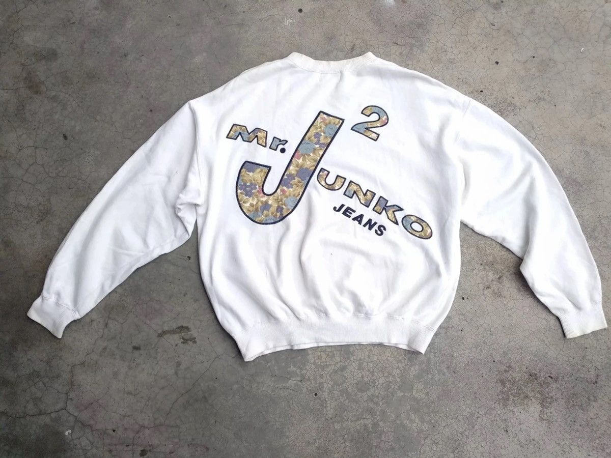 Mr Junko jeans j2 big flora patches sweatshirt