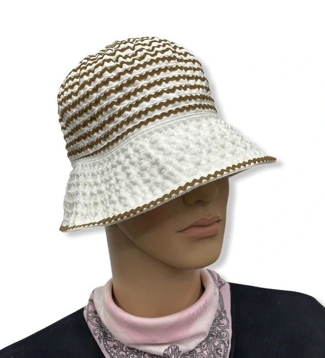 Givenchy Vintage GIVENCHY CHAPEAUX Acrylic-Poly Striped Bucket Hat Size ONE SIZE - 2 Thumbnail