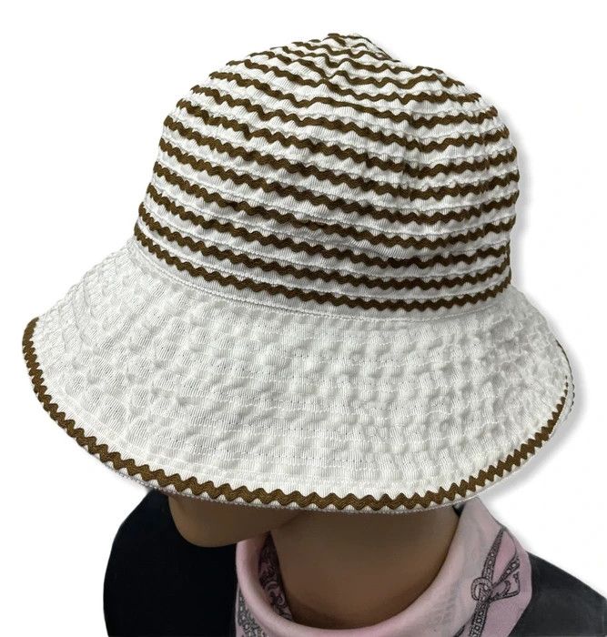 Givenchy Vintage GIVENCHY CHAPEAUX Acrylic-Poly Striped Bucket Hat Size ONE SIZE - 3 Thumbnail