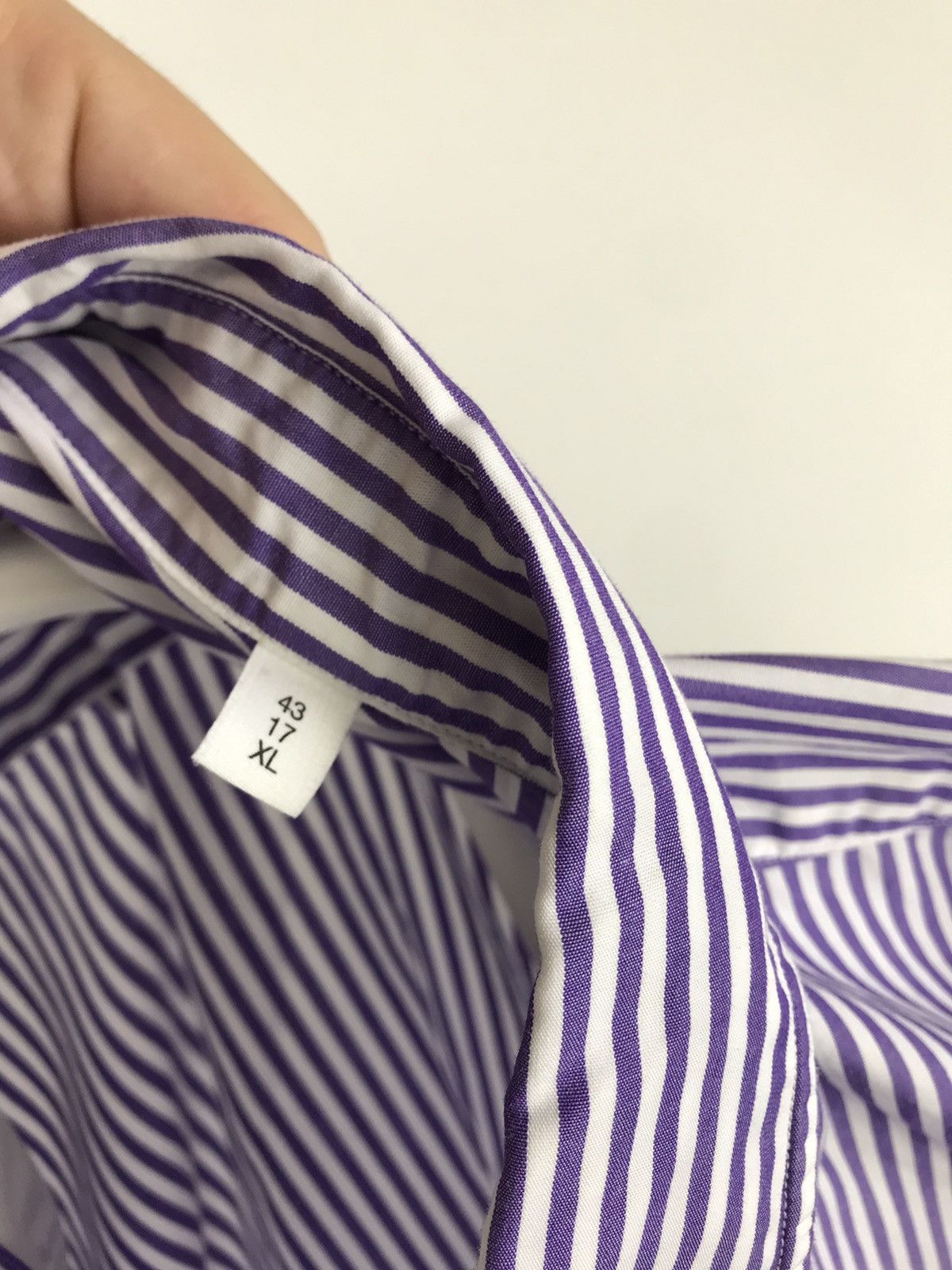 Baldessarini × Vintage Baldessarini Stripped Long Sleeve Purple Shirt Size US XL / EU 56 / 4 - 4 Thumbnail
