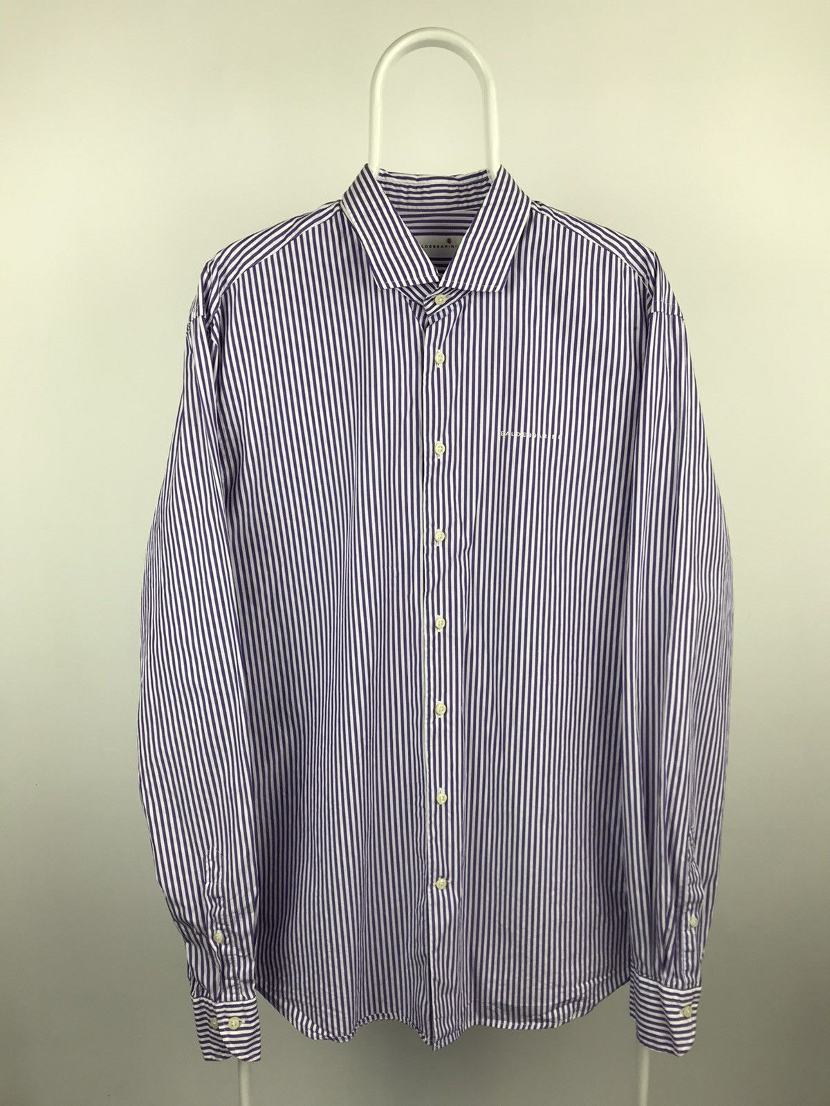 Baldessarini × Vintage Baldessarini Stripped Long Sleeve Purple Shirt Size US XL / EU 56 / 4 - 2 Thumbnail