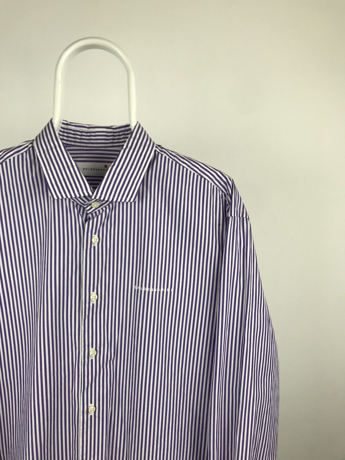 Baldessarini × Vintage Baldessarini Stripped Long Sleeve Purple Shirt Size US XL / EU 56 / 4 - 1 Thumbnail