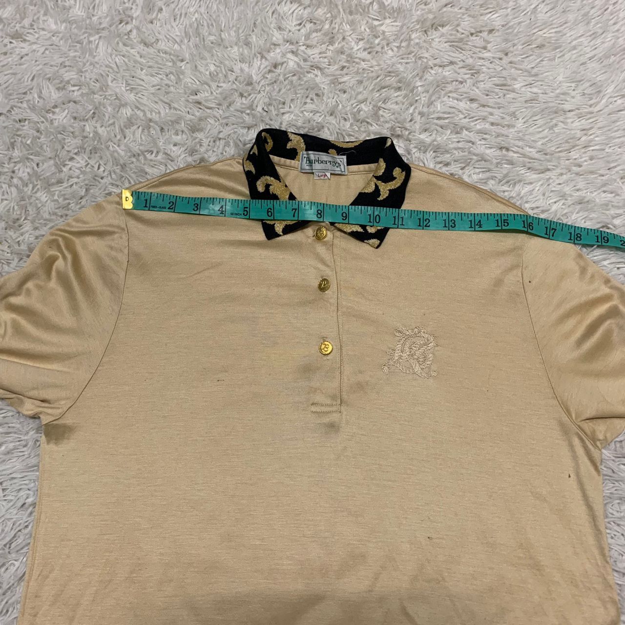 Burberry Vtg Burberrys Long Sleeve Collar Tee Made in Japan Size L / US 10 / IT 46 - 7 Thumbnail