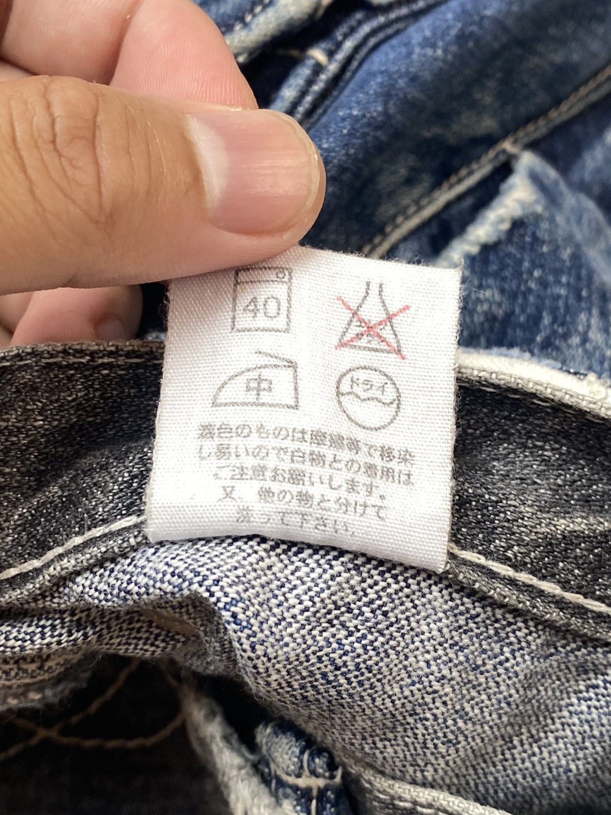 20471120 2000s Alexander Lee Chang - Front Flap Split Denim Pants Size US 29 - 9 Thumbnail
