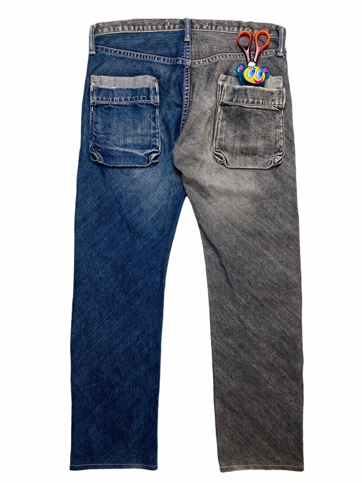 20471120 2000s Alexander Lee Chang - Front Flap Split Denim Pants Size US 29 - 3 Thumbnail