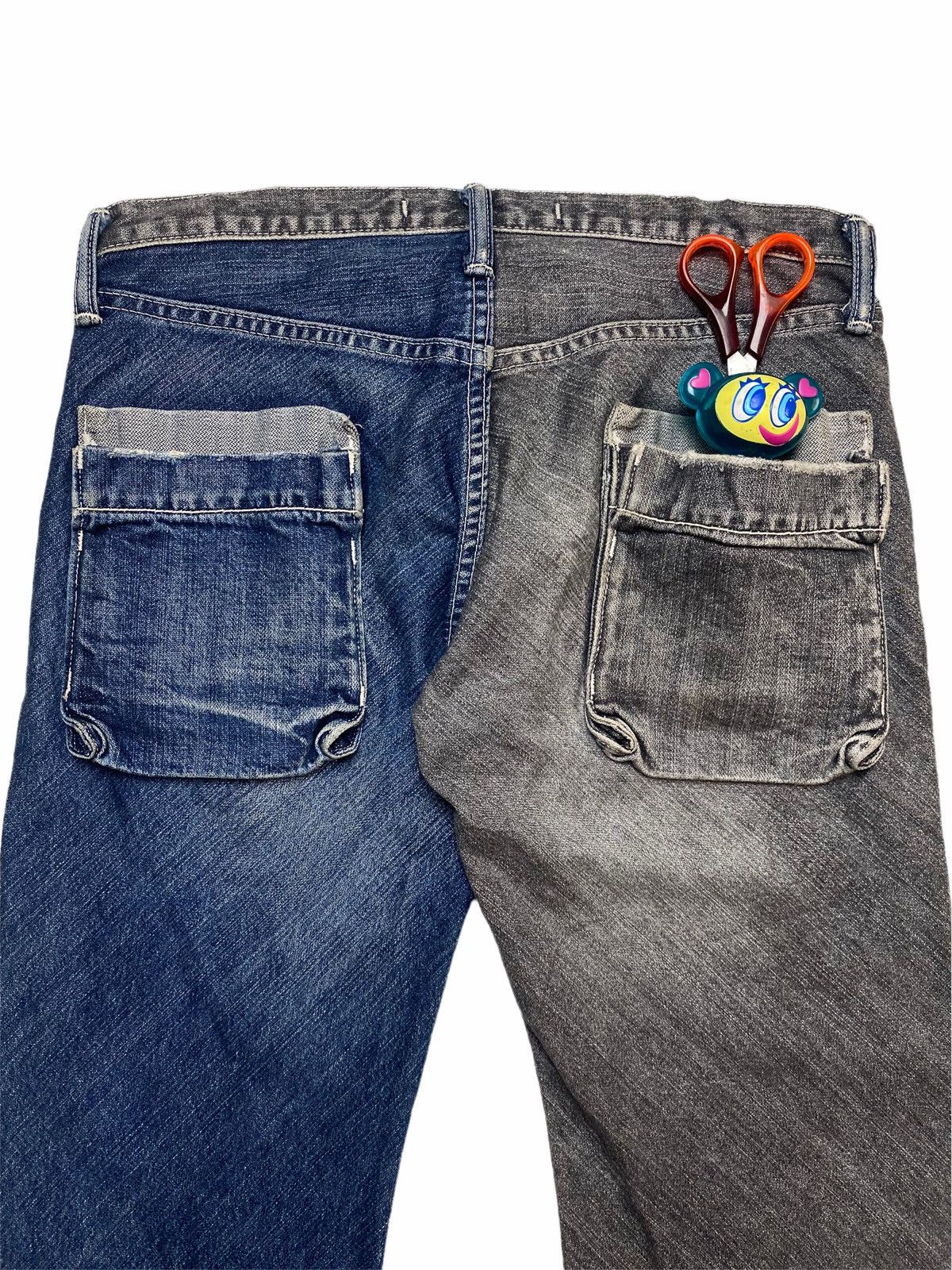 20471120 2000s Alexander Lee Chang - Front Flap Split Denim Pants Size US 29 - 7 Thumbnail