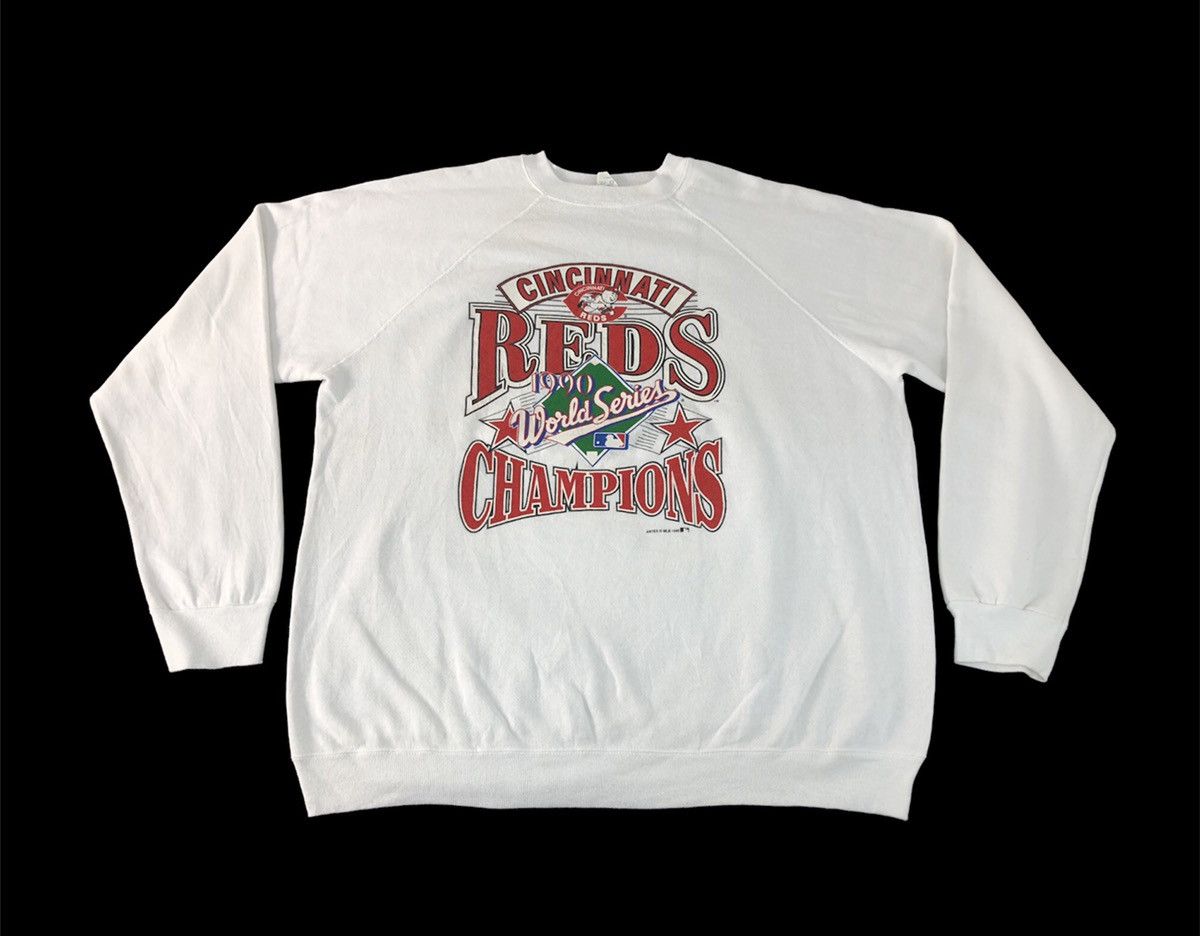 image of Mlb Artex 1990 World Series Cincinmati Reds Graphic Screen in White, Men's (Size 2XL)