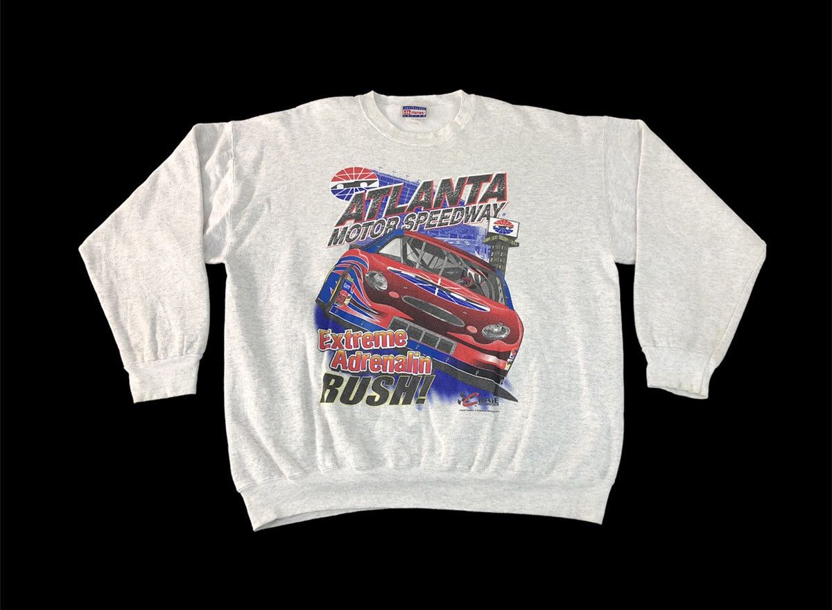 image of Hanes Atlanta Motor Speedway Nascar Graphic Screen in Grey, Men's (Size XL)