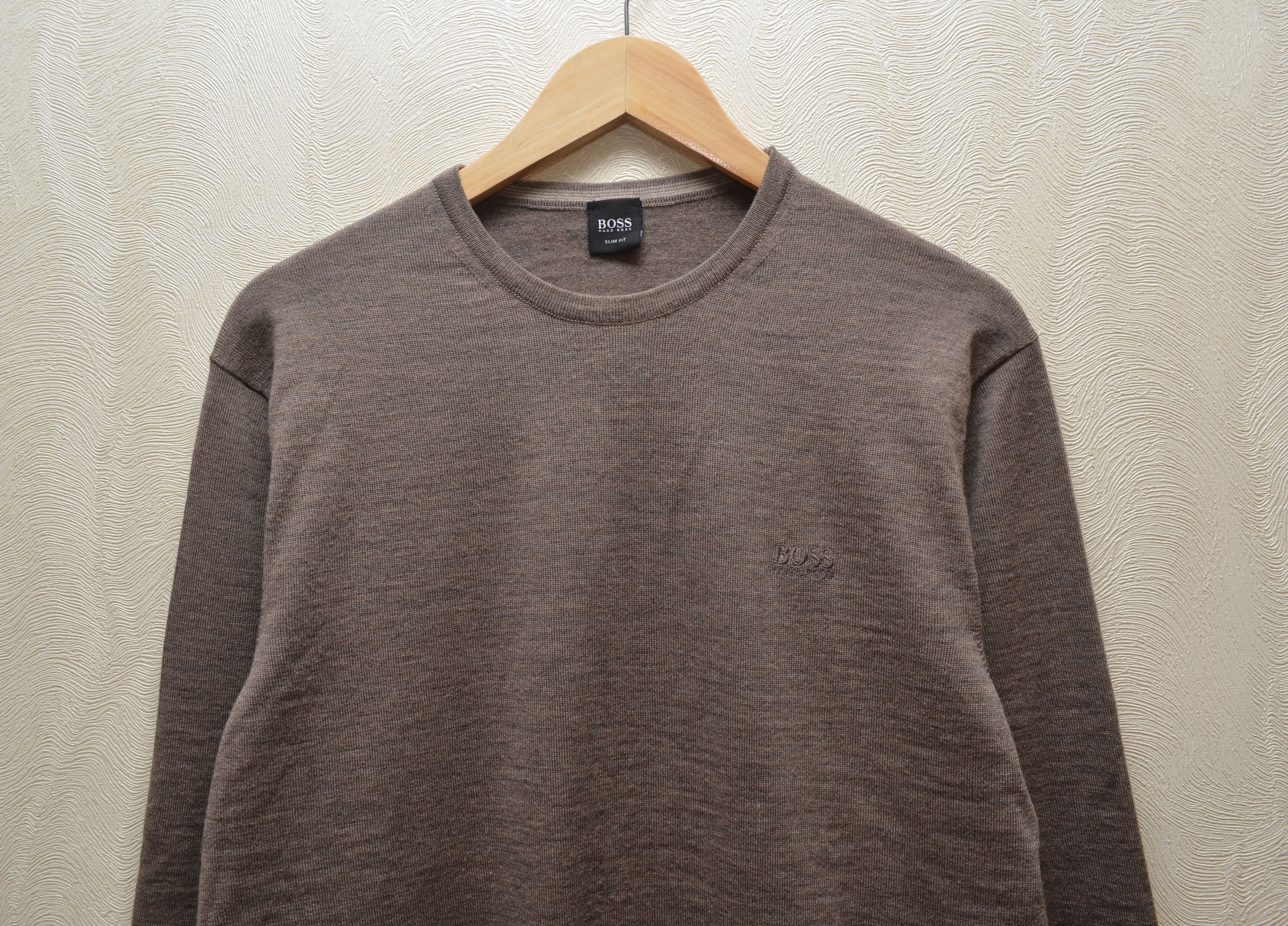 Designer × Hugo Boss Hugo Boss Brown Lana Wool crew neck brown sweater Slim Fit Size US XL / EU 56 / 4 - 2 Thumbnail